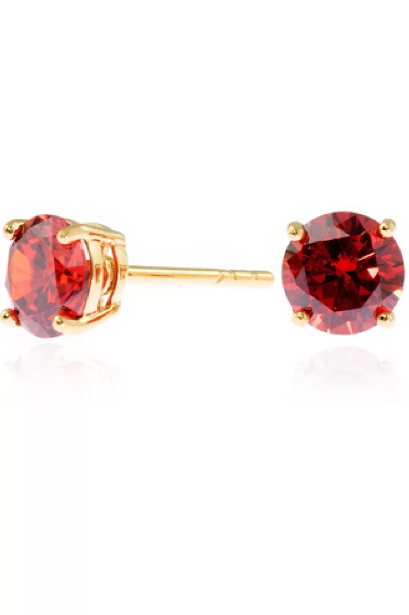 Jewellery^Cachet London Lana 6Mm Earrings Garnet Cz 18Ct Gold Plated Red