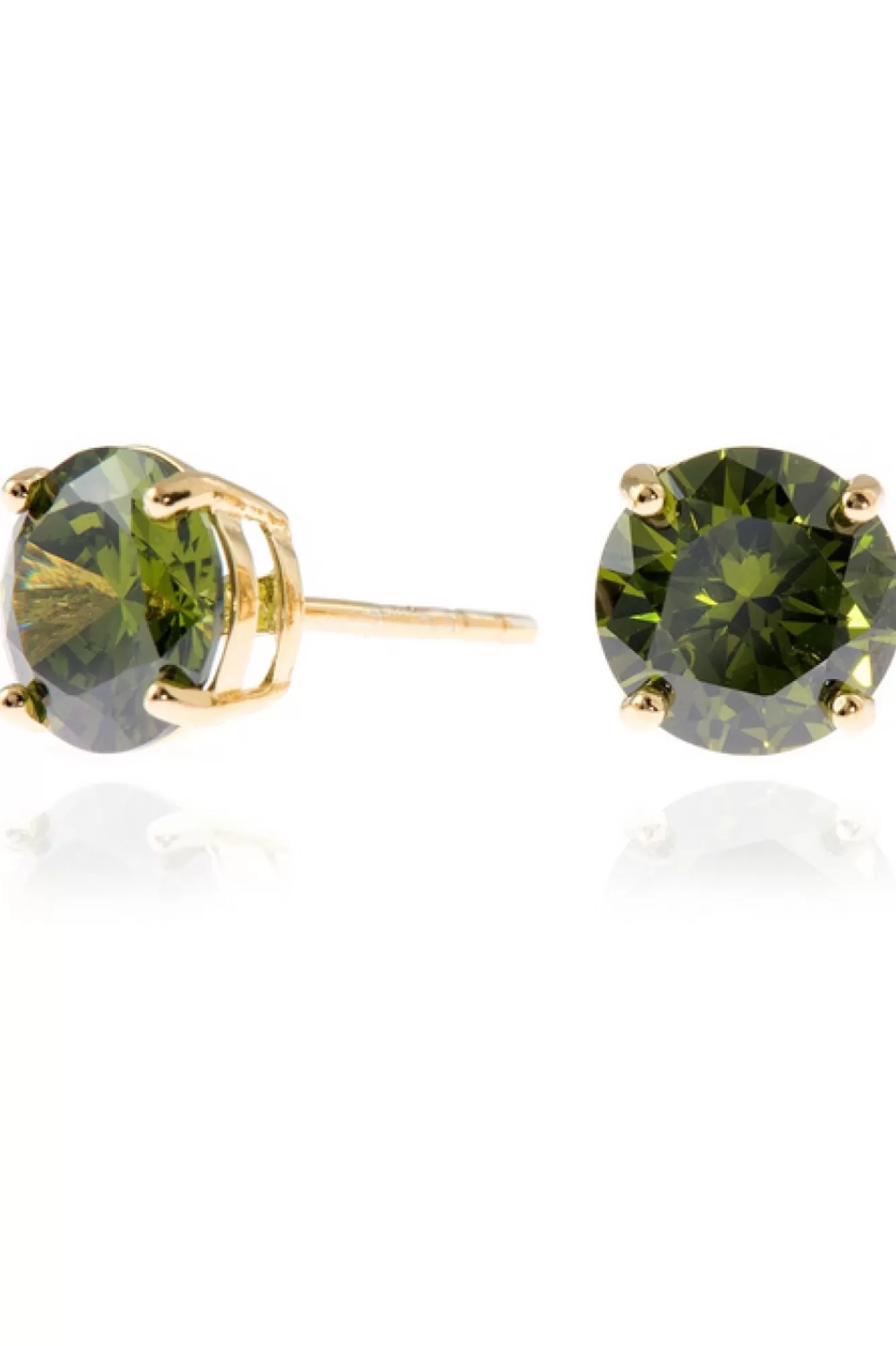 Jewellery^Cachet London Lana 8Mm Earrings Garnet Cz 18Ct Gold Plated Green
