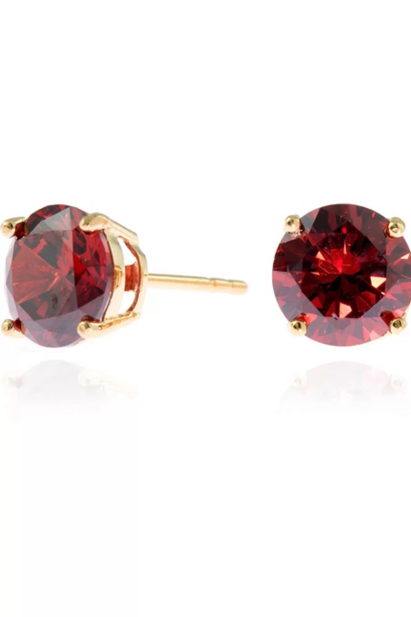 Jewellery^Cachet London Lana 8Mm Earrings Garnet Cz 18Ct Gold Plated Red