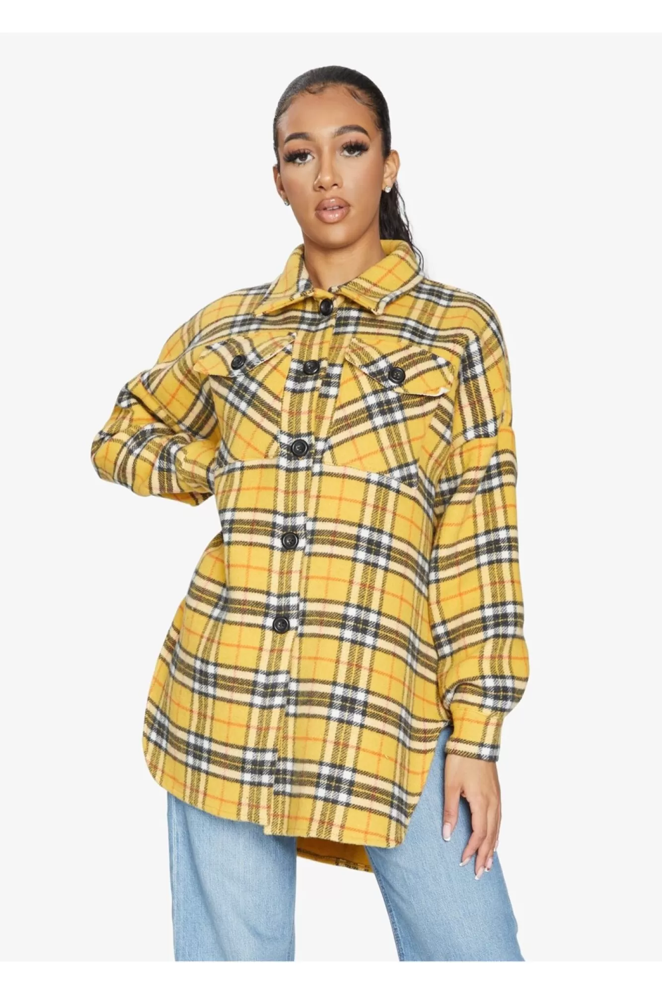 Outerwear^De La Creme Fashions Oversized Nova Check Wool Blend Shacket
