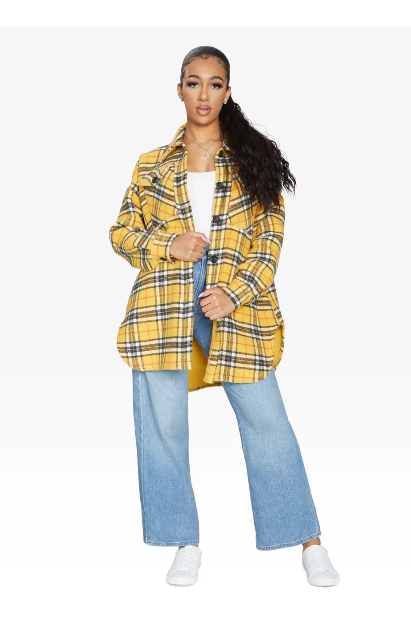 Outerwear^De La Creme Fashions Oversized Nova Check Wool Blend Shacket