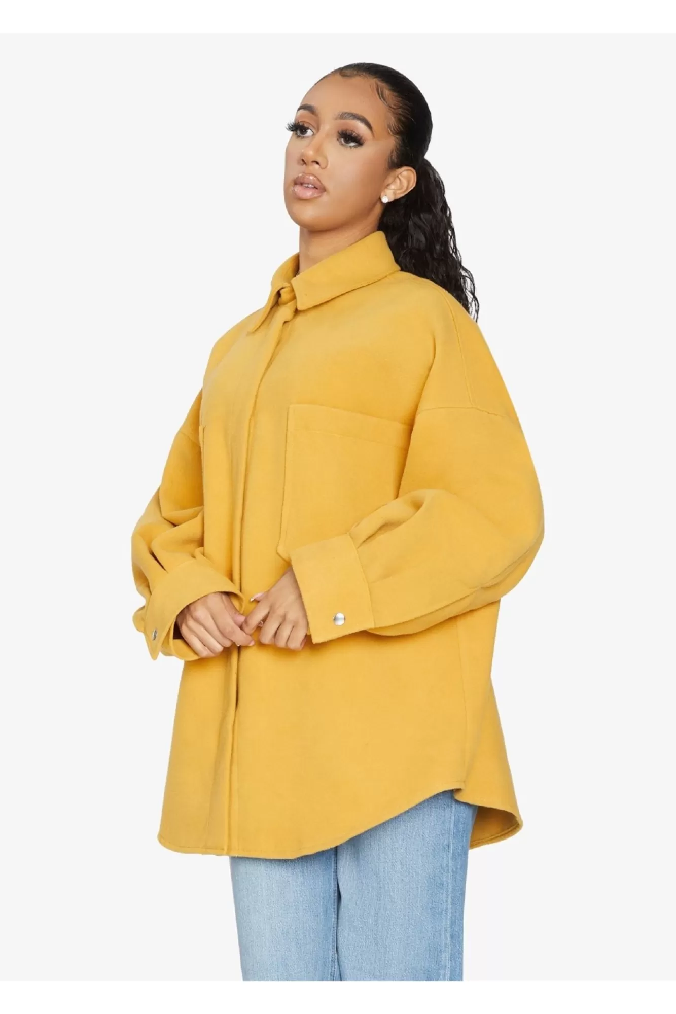 Outerwear^De La Creme Fashions Oversized Patch Pocket Shacket