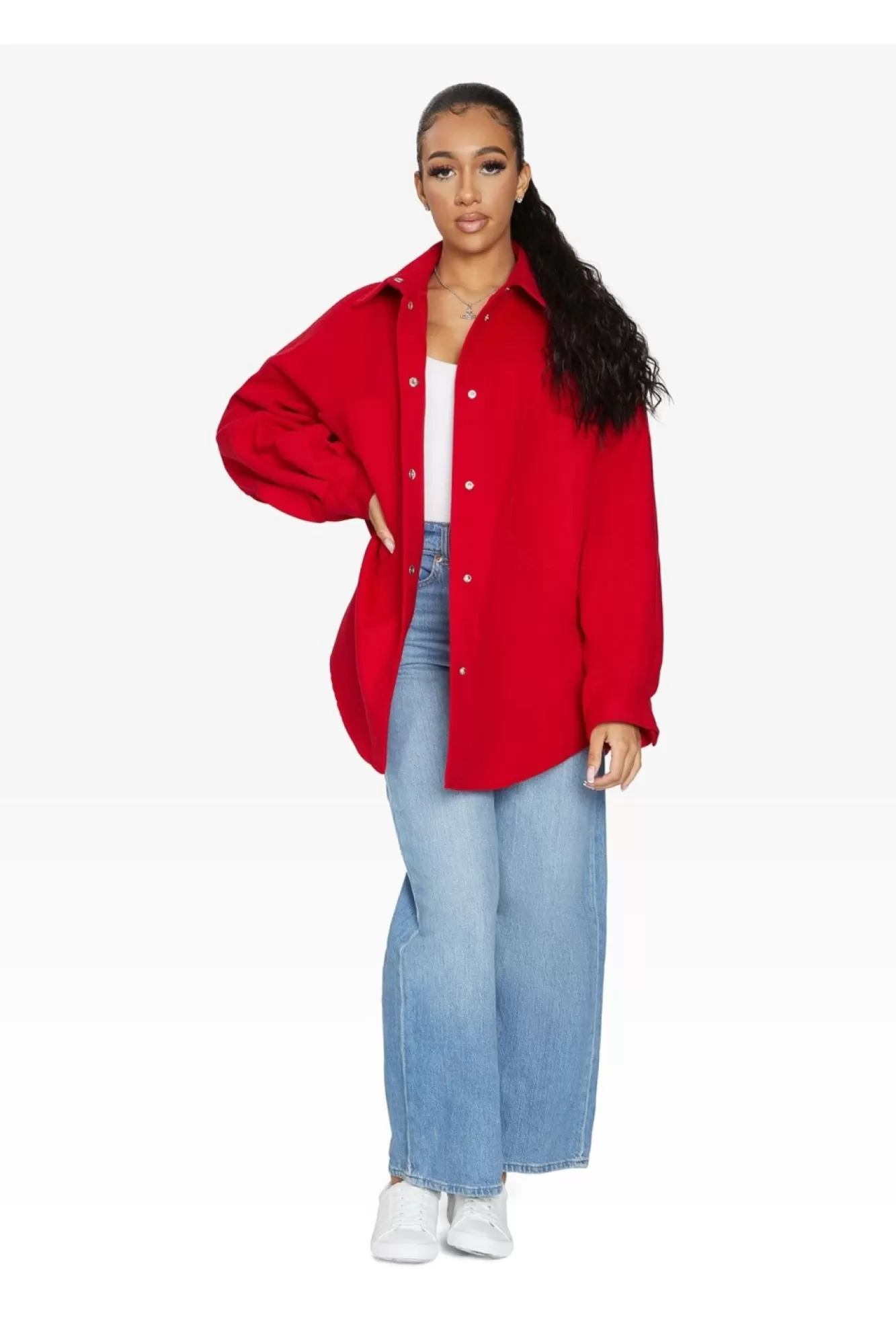 Outerwear^De La Creme Fashions Oversized Patch Pocket Shacket