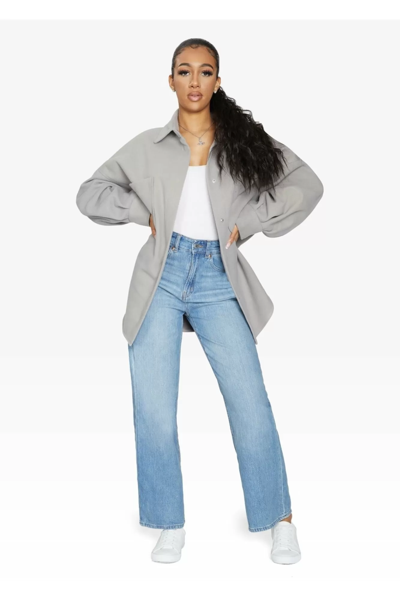 Outerwear^De La Creme Fashions Oversized Patch Pocket Shacket