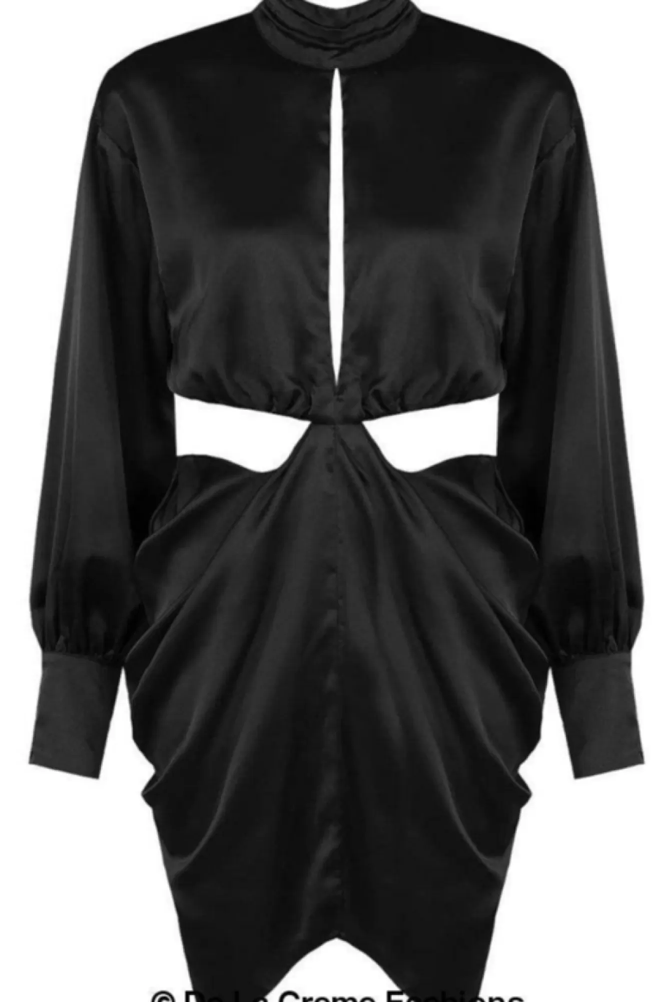 Mini Dresses^De La Creme Fashions Pleated High Neck Cut Out Mini Dress