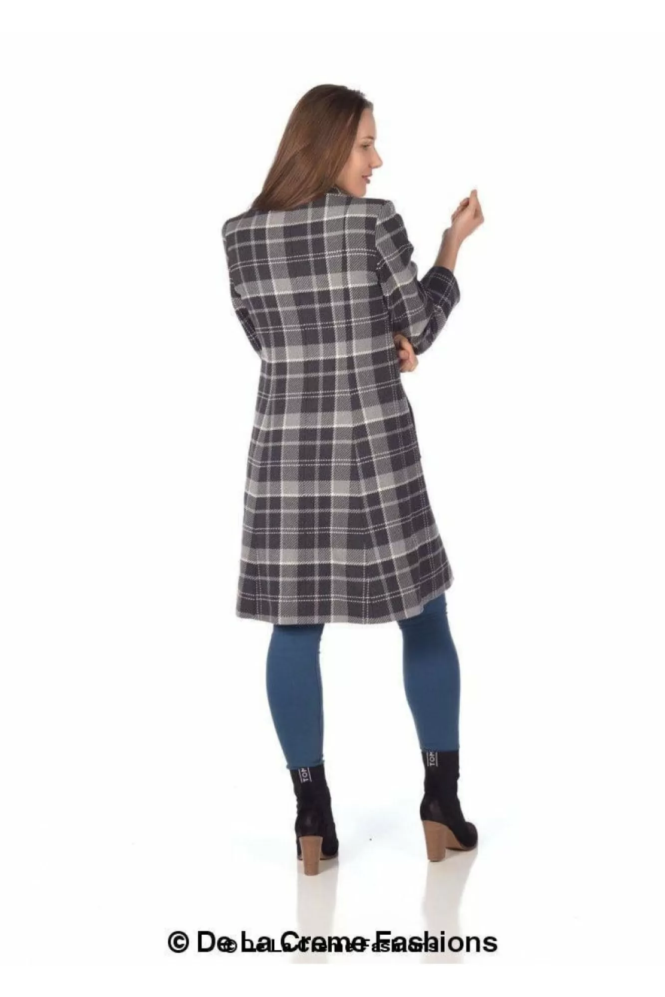 Outerwear^De La Creme Fashions Tartan Check Single Breasted Coat