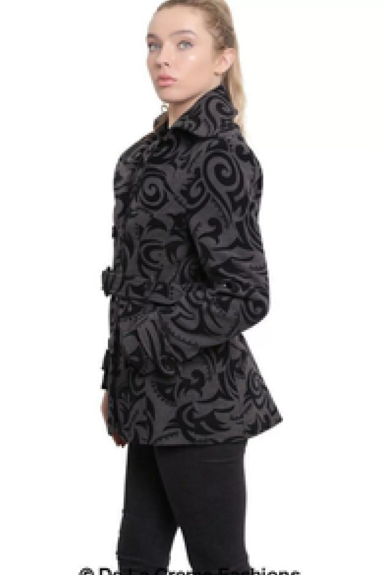 Outerwear^De La Creme Fashions Tribal Print Double Breasted Short Coat