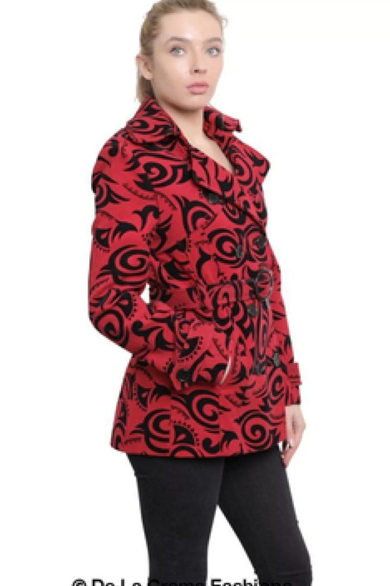 Outerwear^De La Creme Fashions Tribal Print Double Breasted Short Coat