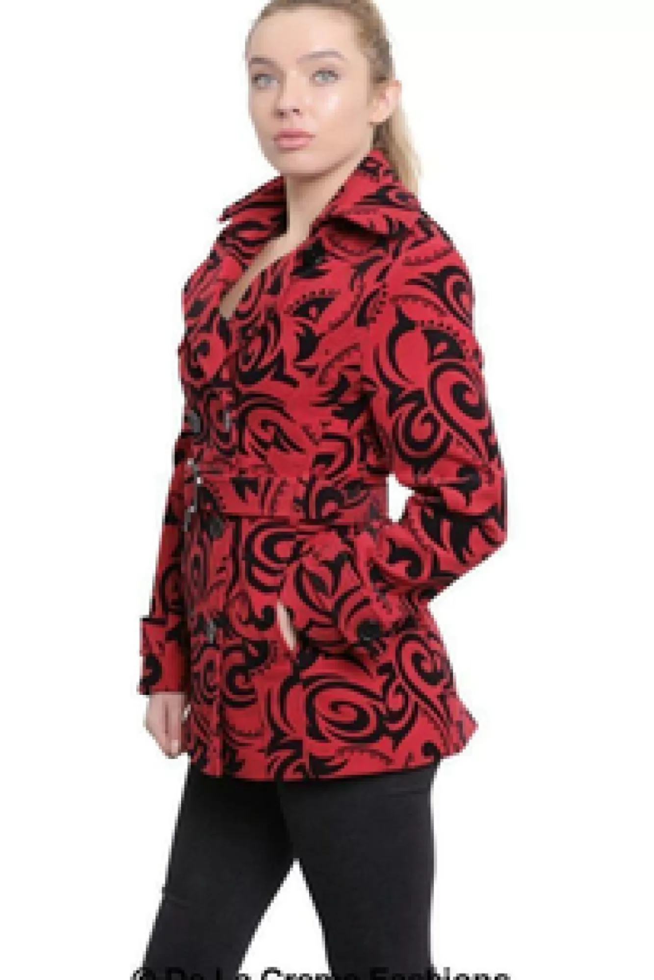 Outerwear^De La Creme Fashions Tribal Print Double Breasted Short Coat
