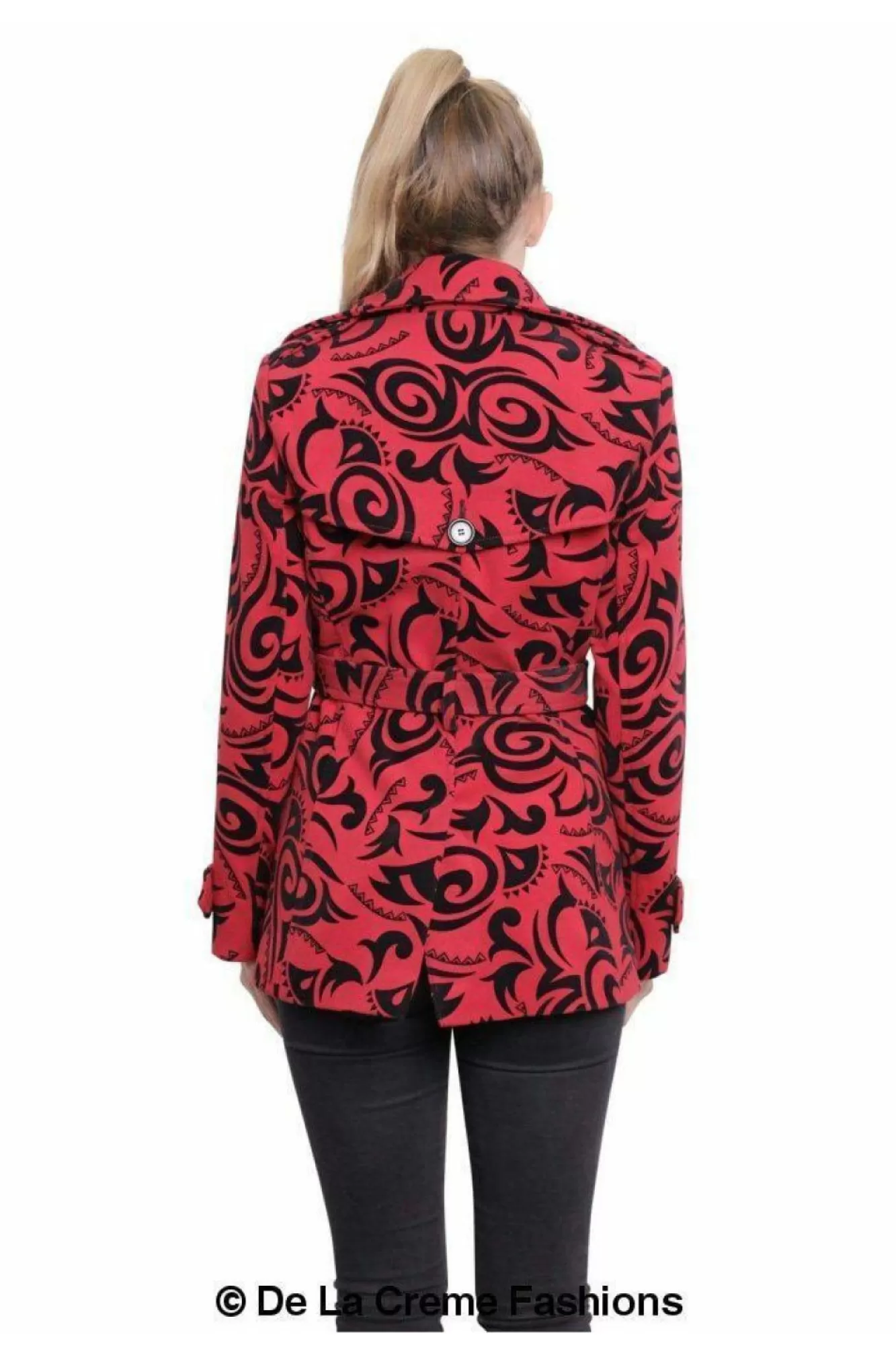 Outerwear^De La Creme Fashions Tribal Print Double Breasted Short Coat
