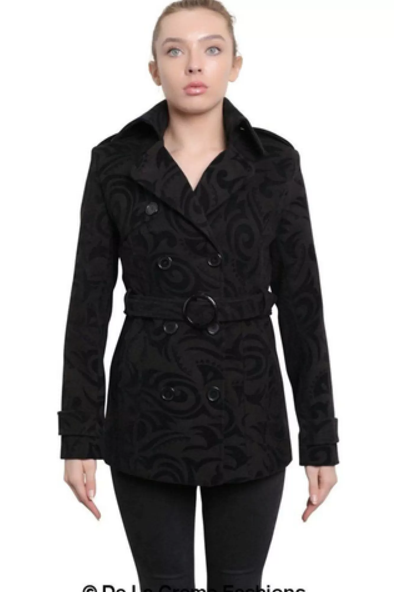 Outerwear^De La Creme Fashions Tribal Print Double Breasted Short Coat