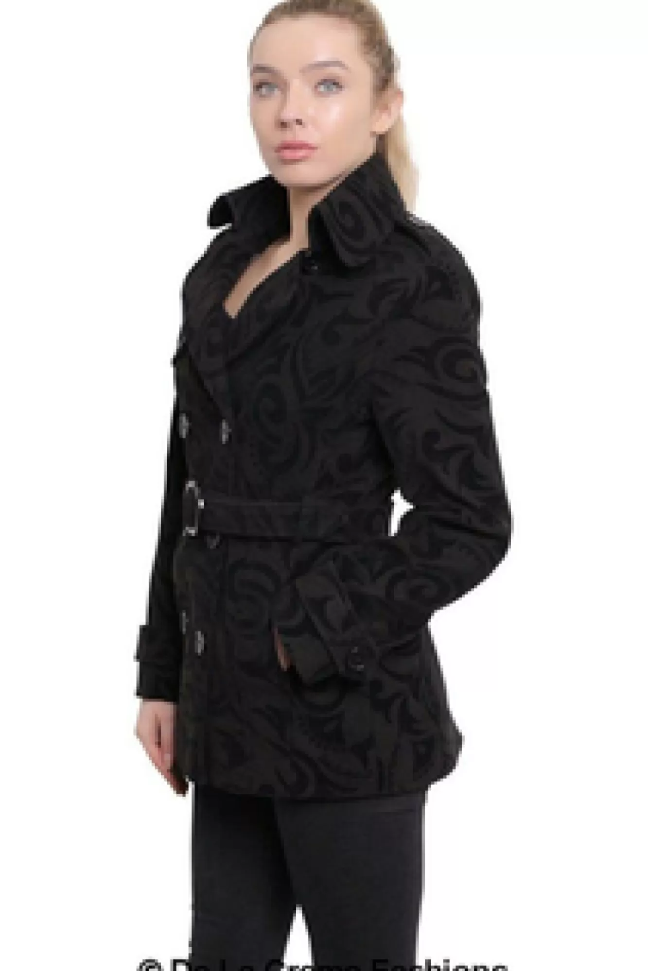 Outerwear^De La Creme Fashions Tribal Print Double Breasted Short Coat