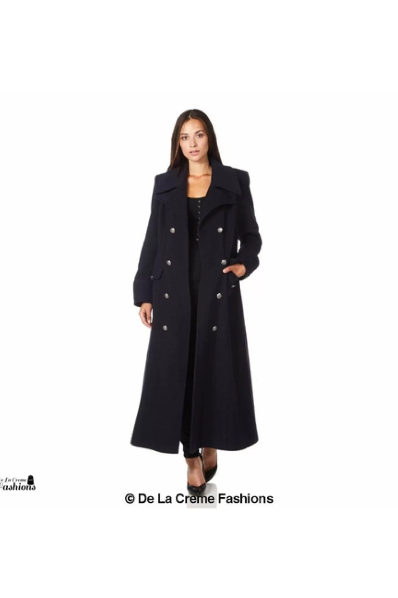 Outerwear^De La Creme Fashions Wool Blend Double Breasted Maxi Coat