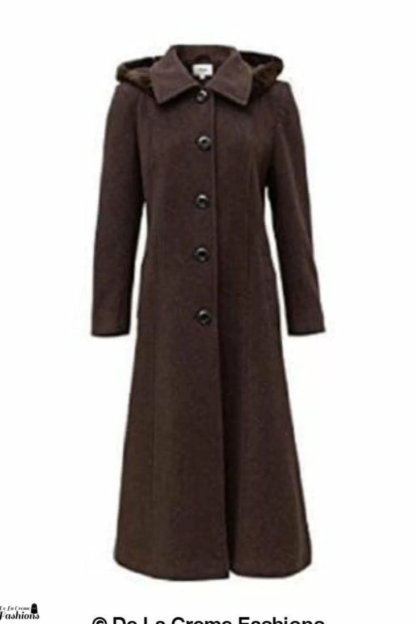 Outerwear^De La Creme Fashions Wool Blend Faux Fur Trim Hood Long Coat