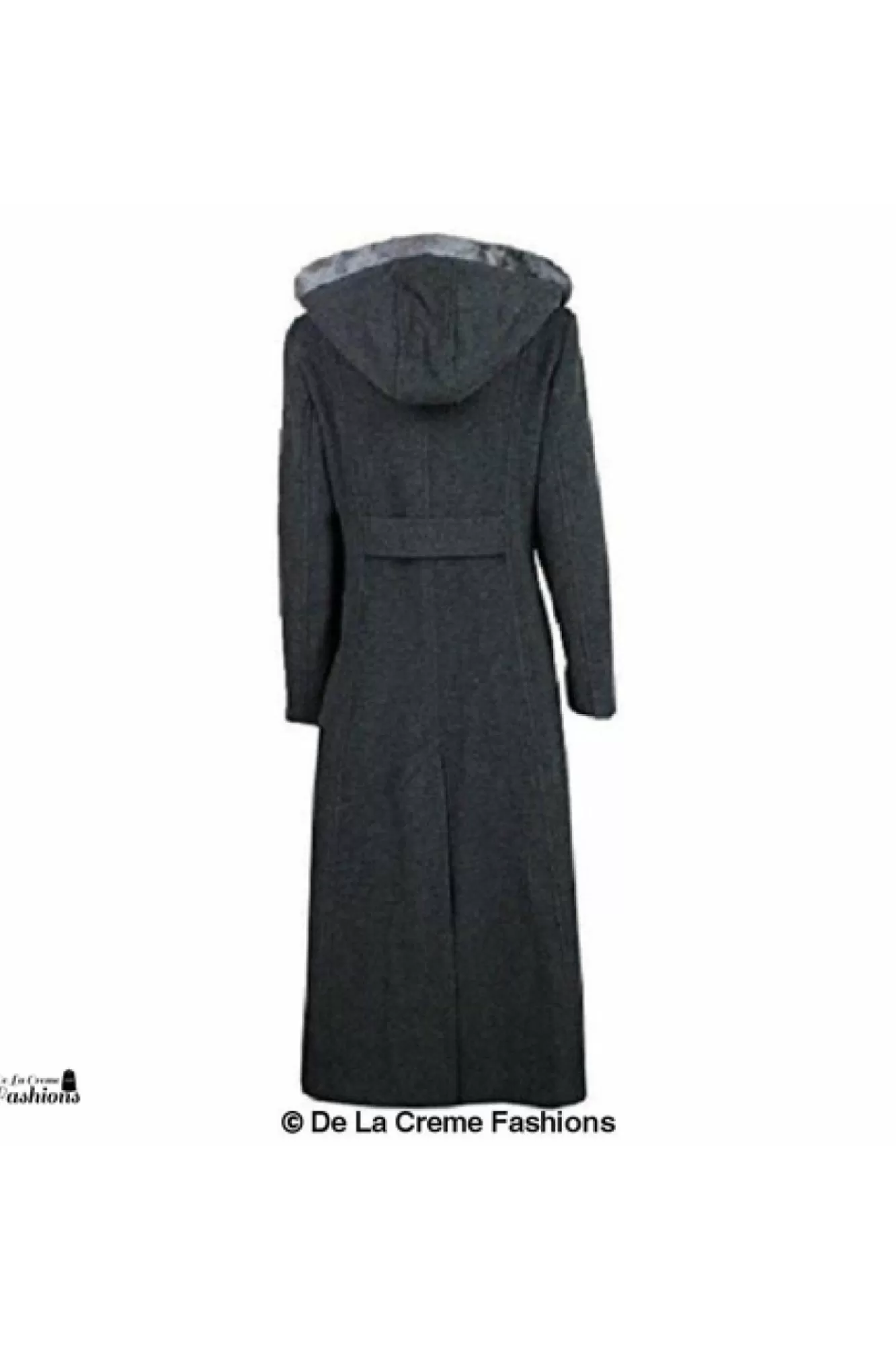 Outerwear^De La Creme Fashions Wool Blend Faux Fur Trim Hood Long Coat