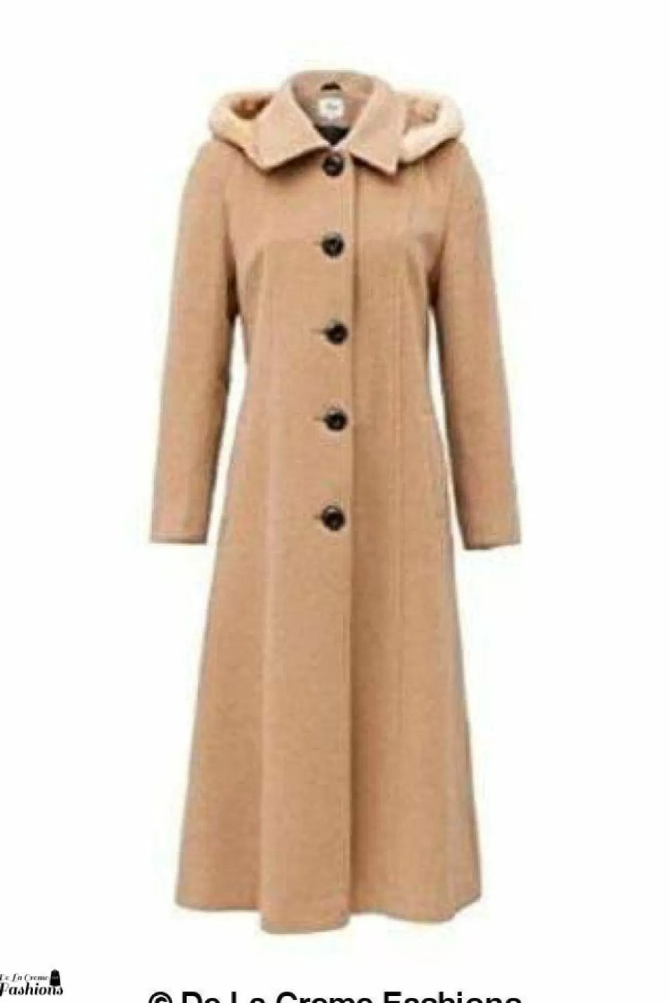 Outerwear^De La Creme Fashions Wool Blend Faux Fur Trim Hood Long Coat