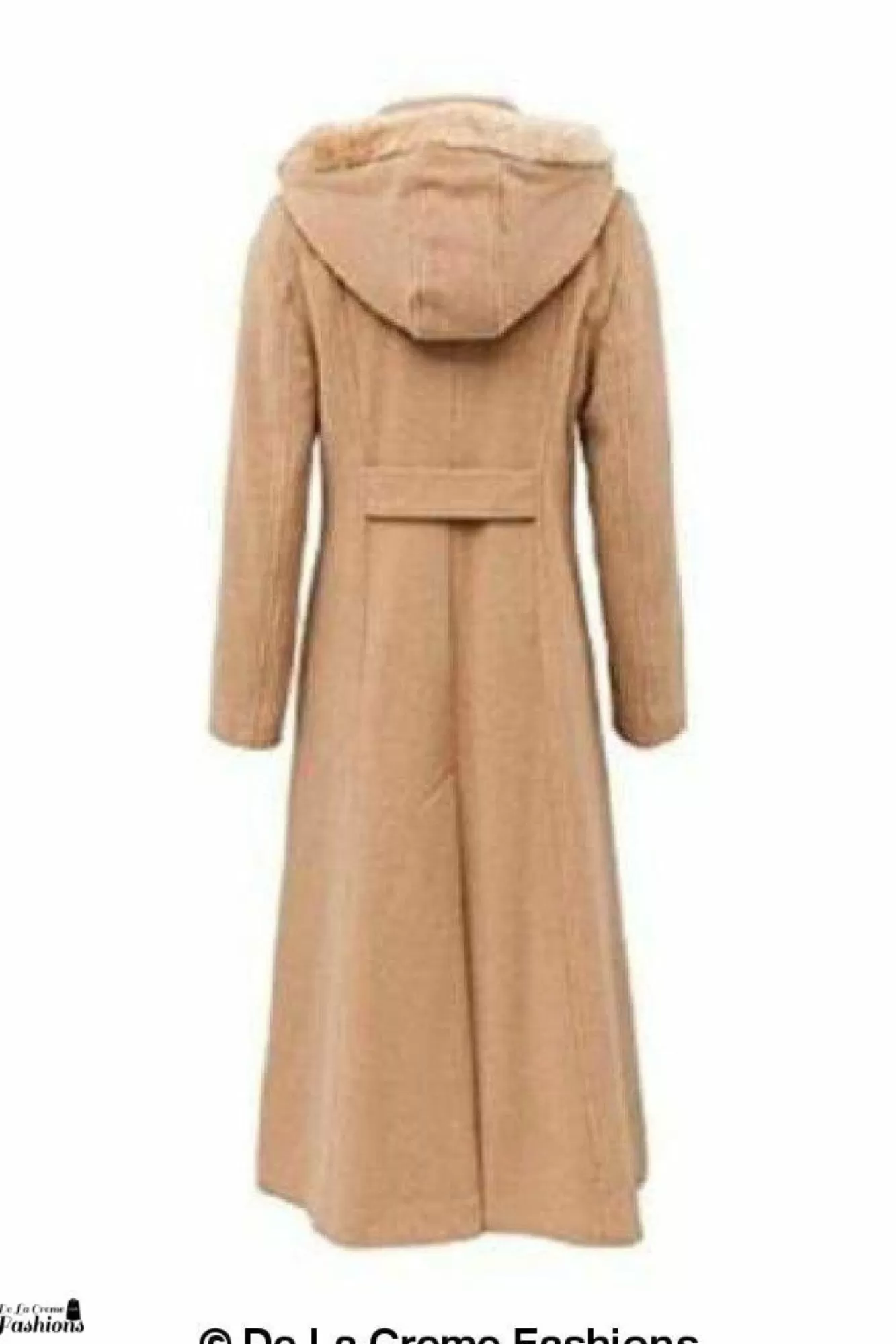 Outerwear^De La Creme Fashions Wool Blend Faux Fur Trim Hood Long Coat
