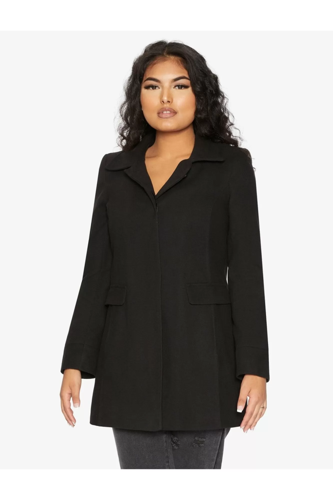 Outerwear^De La Creme Fashions Wool Blend Hip Length Covert Coat