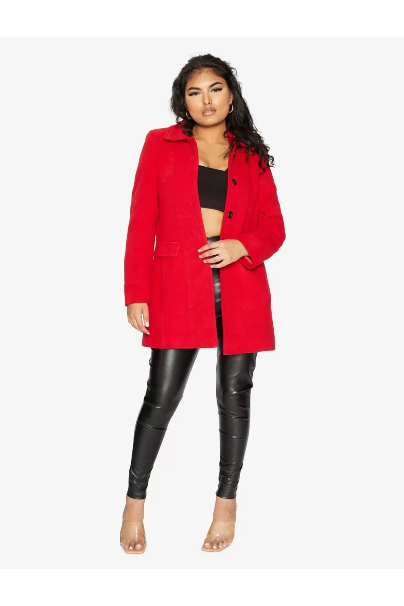Outerwear^De La Creme Fashions Wool Blend Hip Length Covert Coat