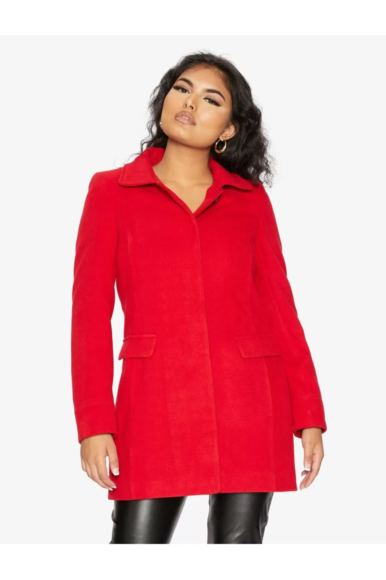 Outerwear^De La Creme Fashions Wool Blend Hip Length Covert Coat