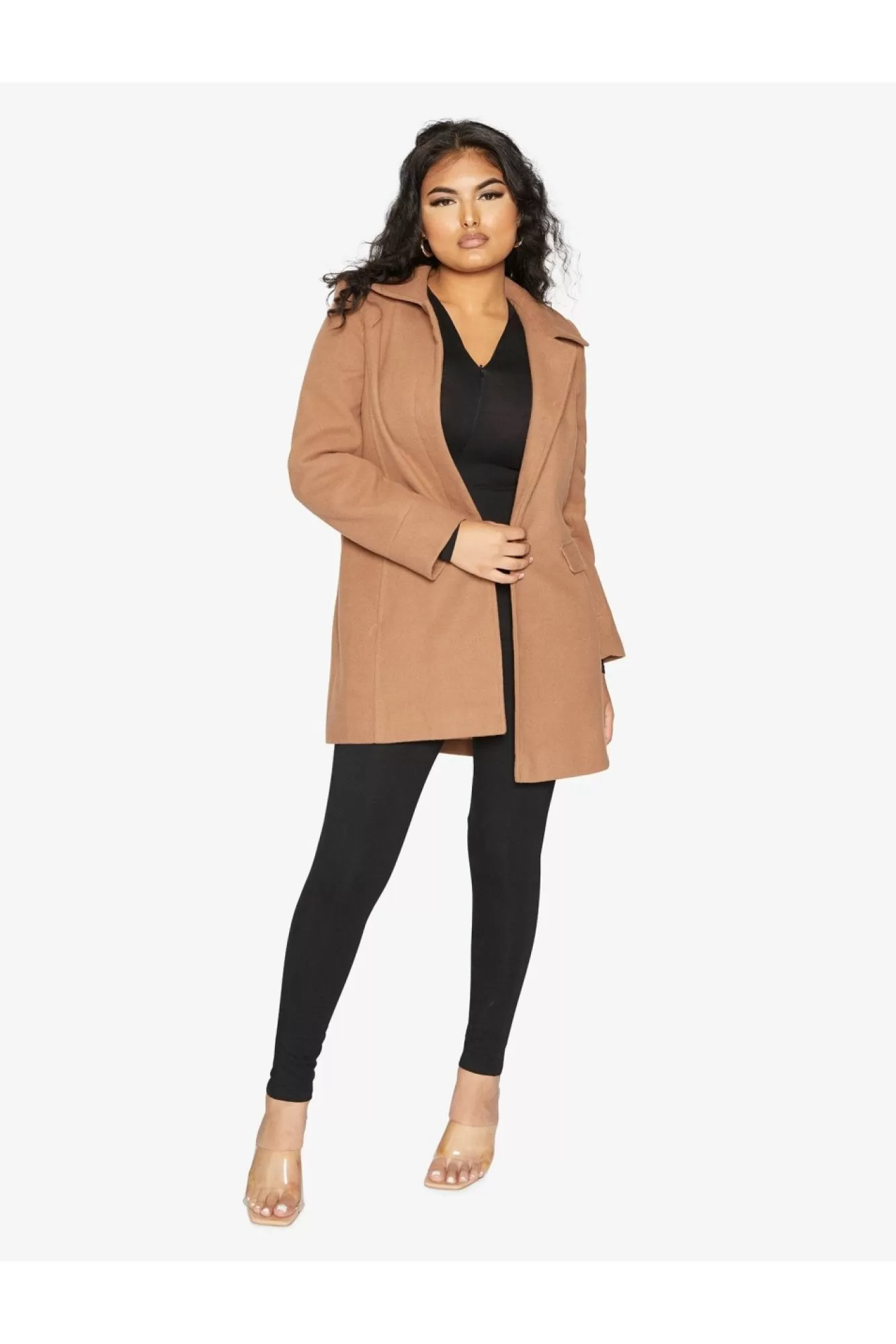 Outerwear^De La Creme Fashions Wool Blend Hip Length Covert Coat