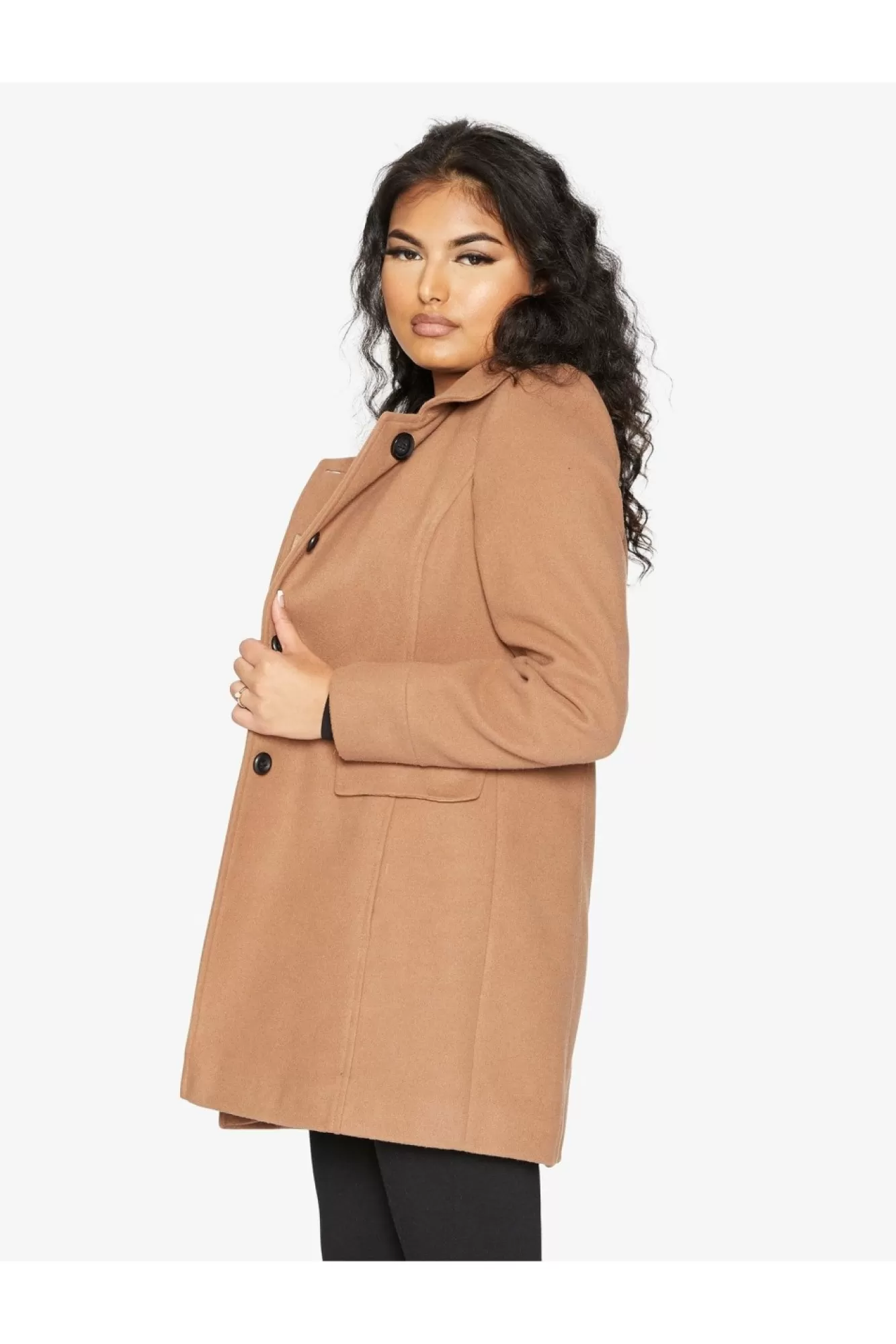 Outerwear^De La Creme Fashions Wool Blend Hip Length Covert Coat