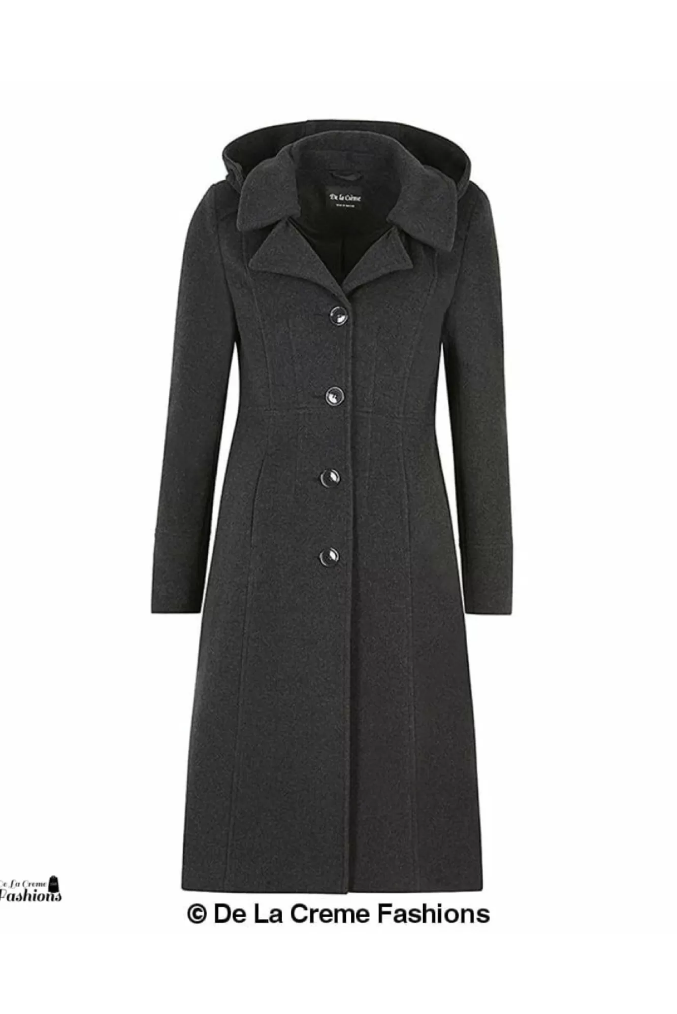 Outerwear^De La Creme Fashions Wool Blend Hooded Mid Length Coat