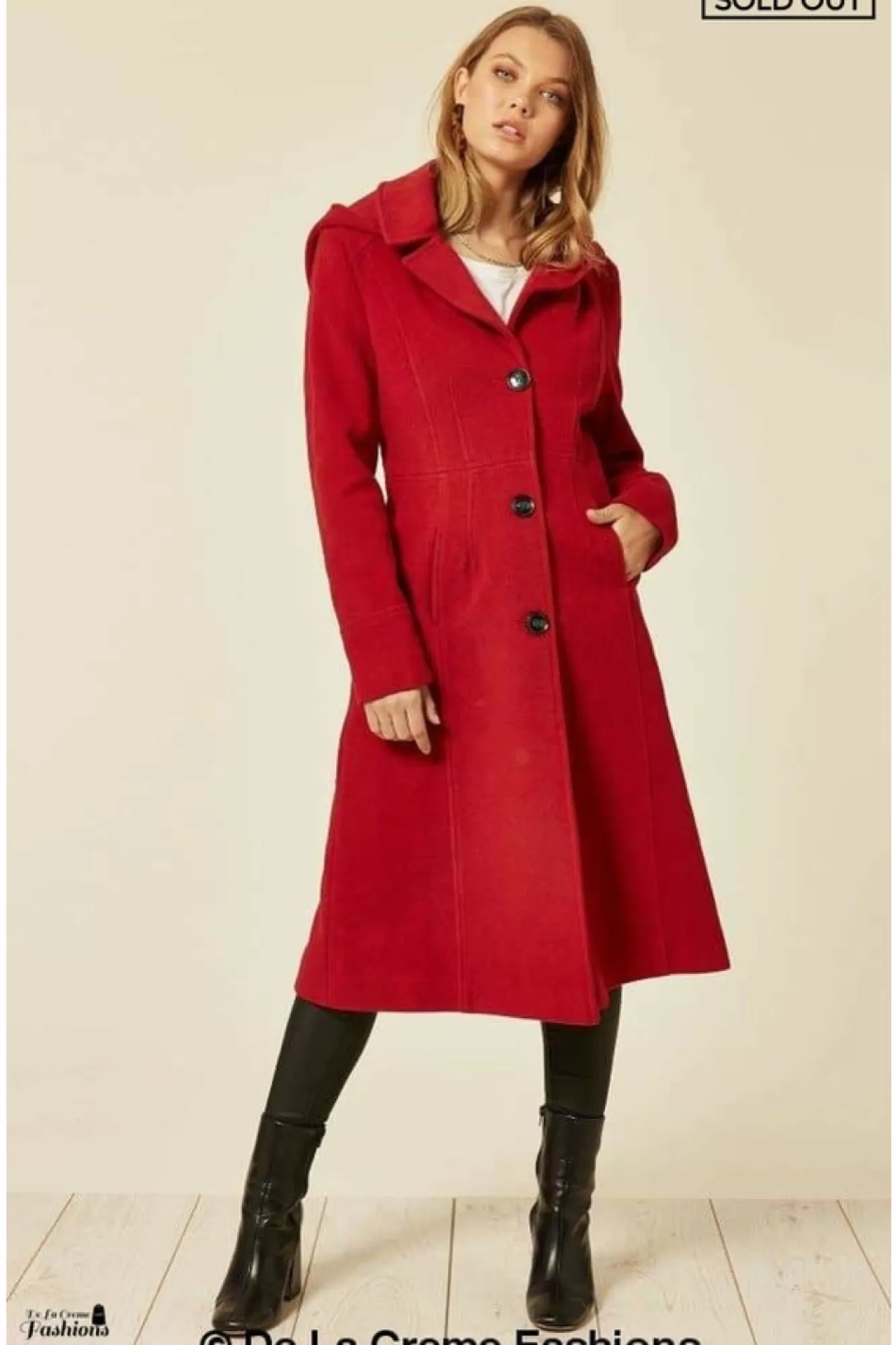 Outerwear^De La Creme Fashions Wool Blend Hooded Mid Length Coat