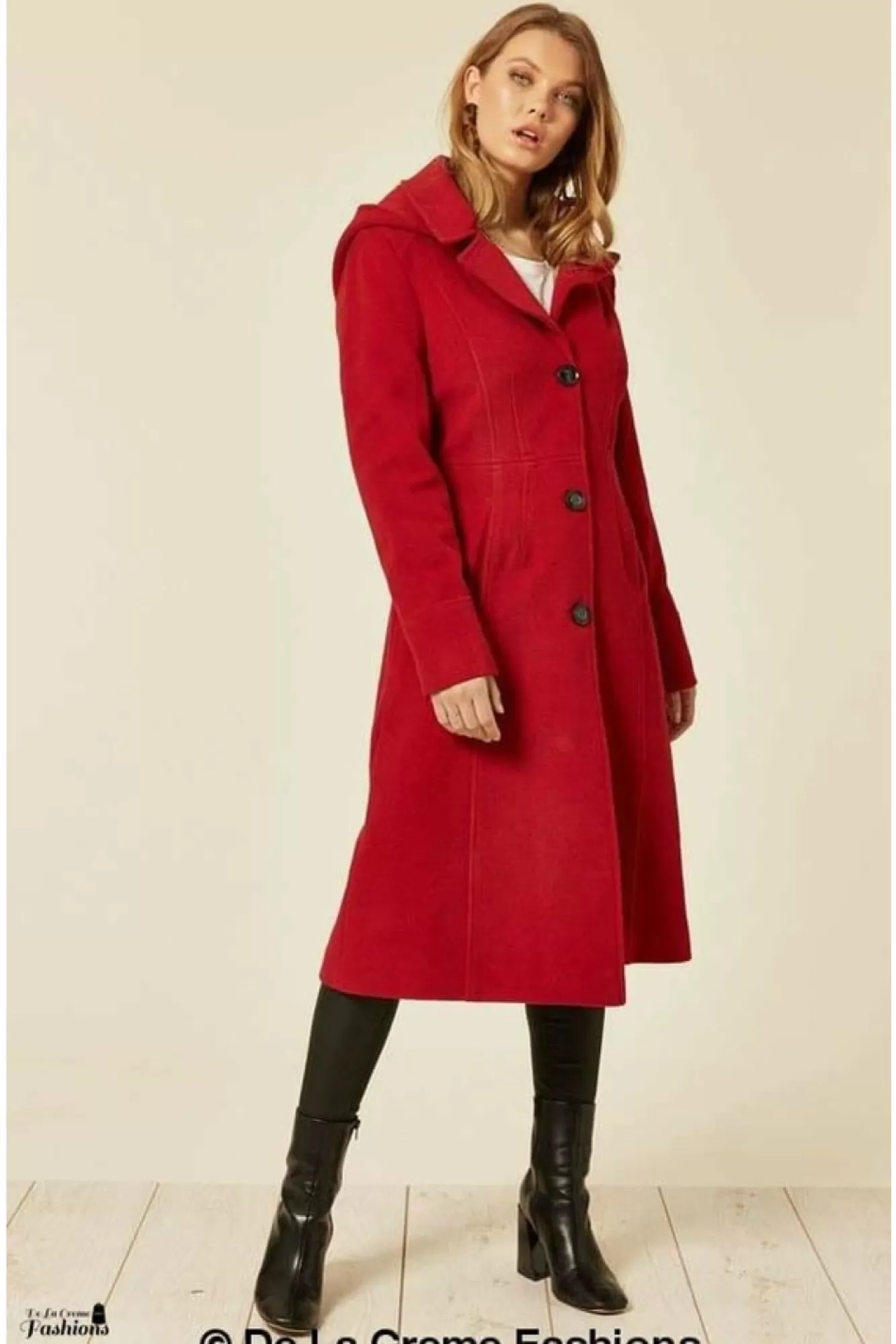 Outerwear^De La Creme Fashions Wool Blend Hooded Mid Length Coat