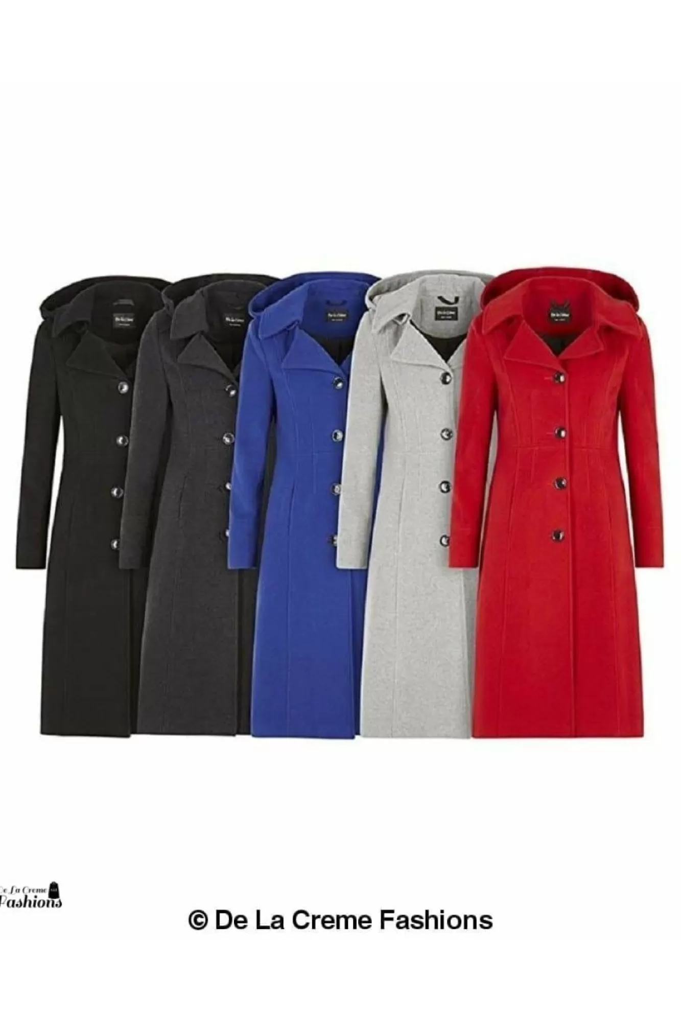 Outerwear^De La Creme Fashions Wool Blend Hooded Mid Length Coat
