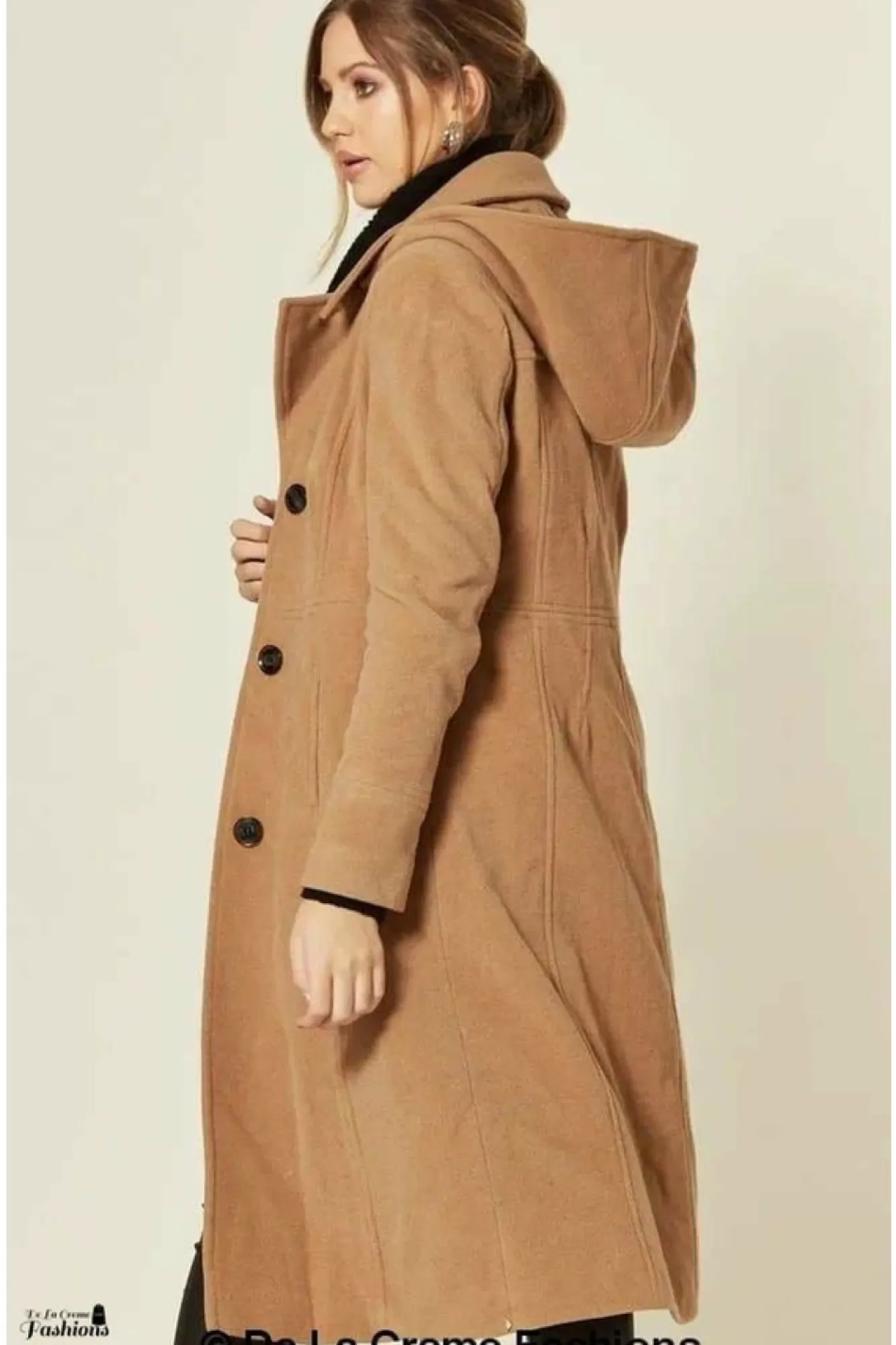 Outerwear^De La Creme Fashions Wool Blend Hooded Mid Length Coat
