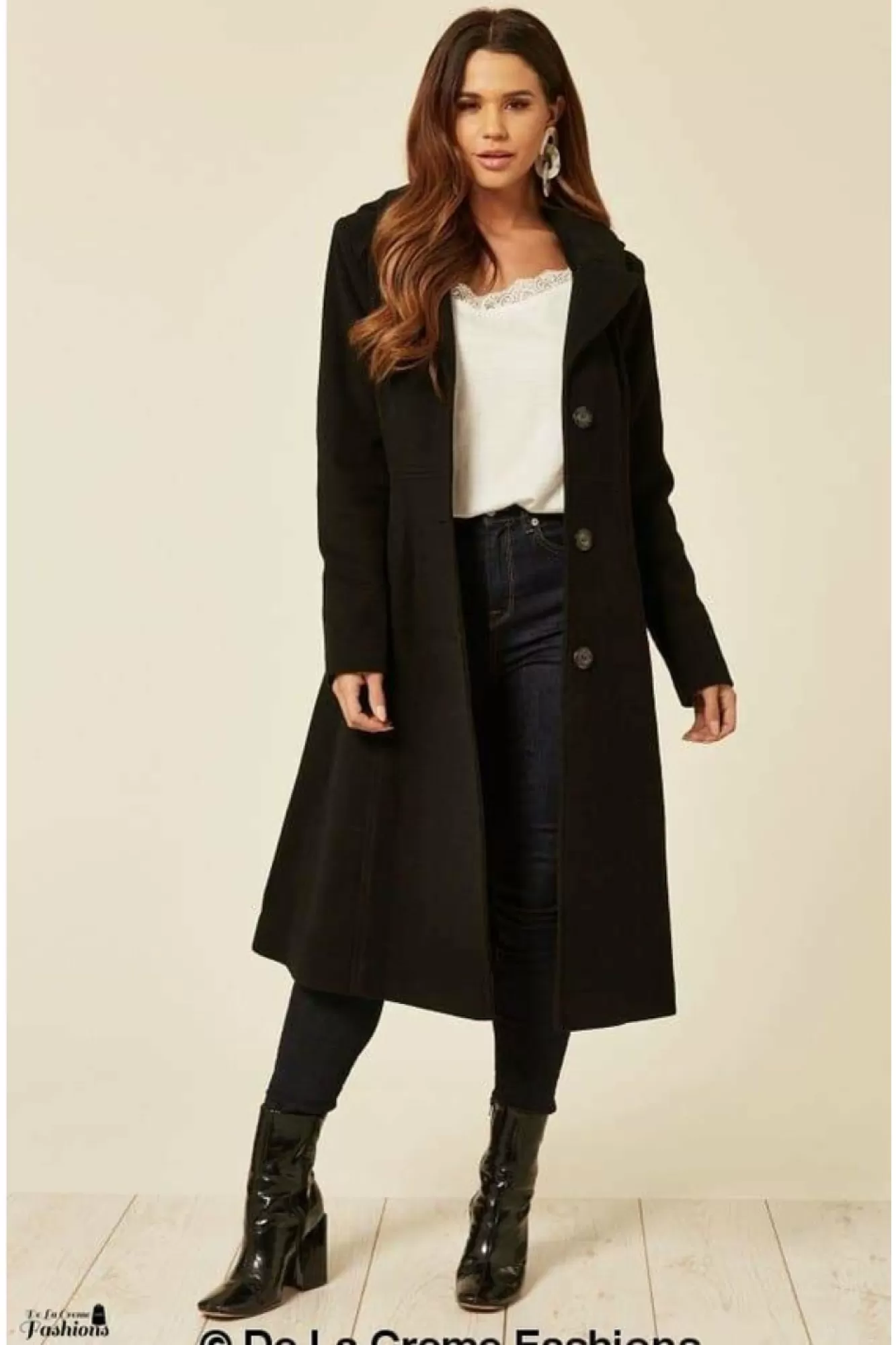 Outerwear^De La Creme Fashions Wool Blend Hooded Mid Length Coat