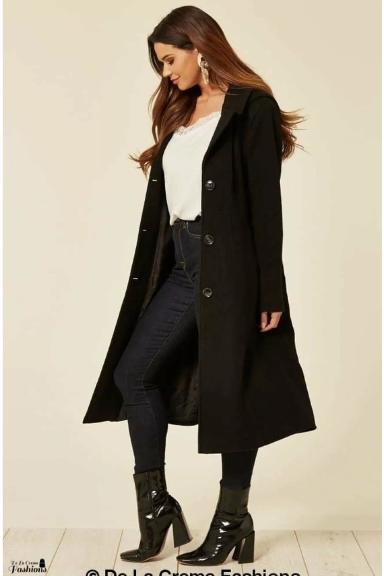 Outerwear^De La Creme Fashions Wool Blend Hooded Mid Length Coat