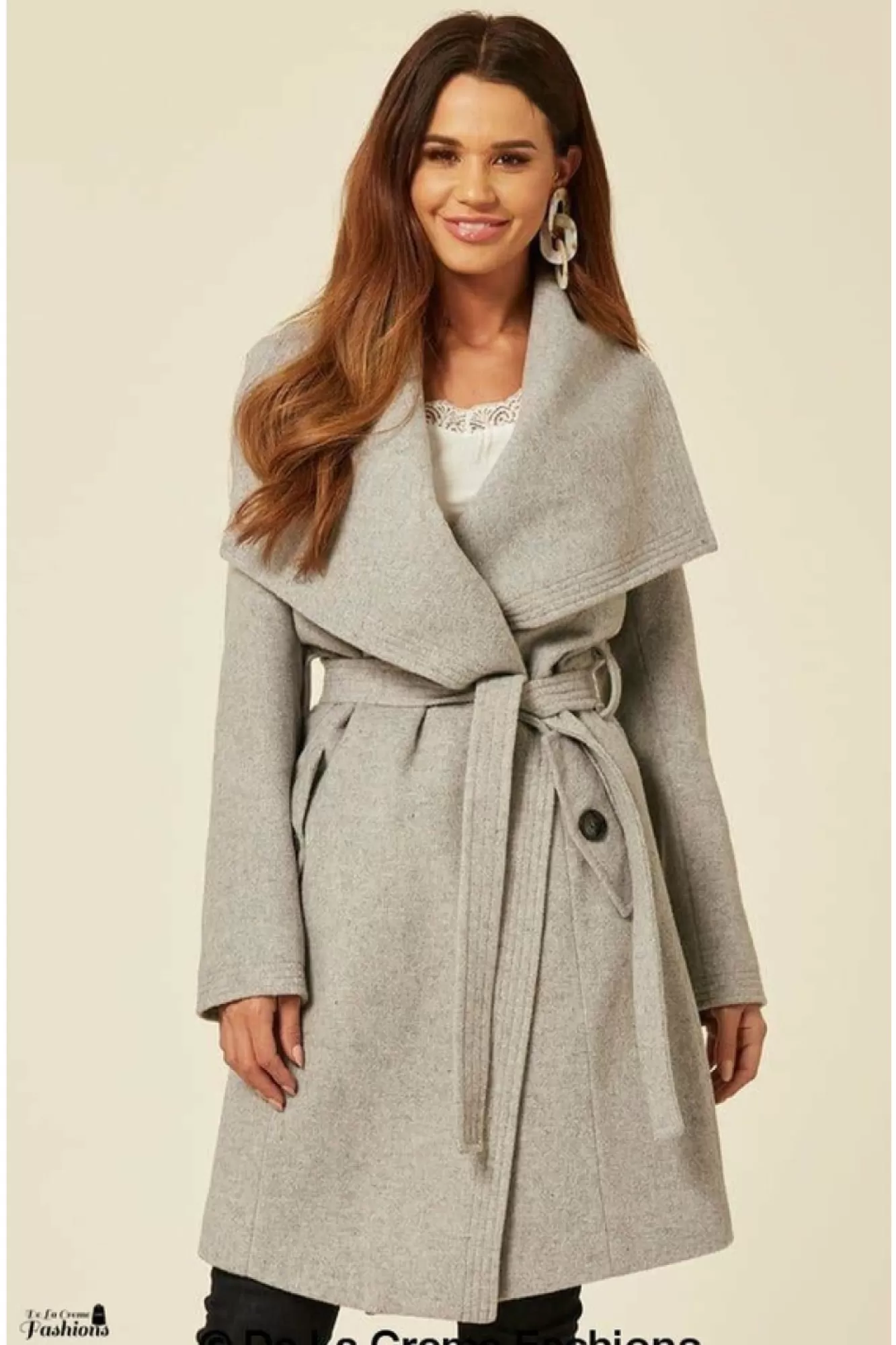Outerwear^De La Creme Fashions Wool Blend Large Lapel Duster Coat