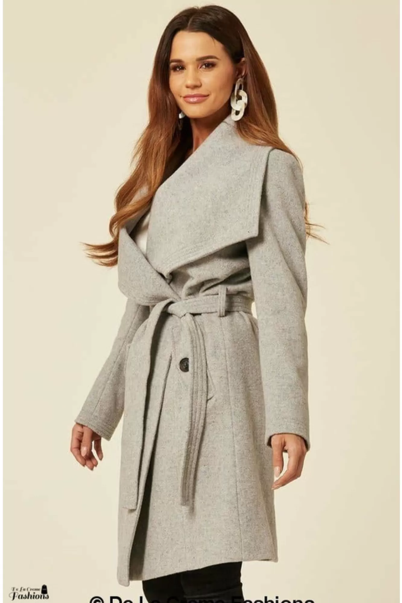 Outerwear^De La Creme Fashions Wool Blend Large Lapel Duster Coat