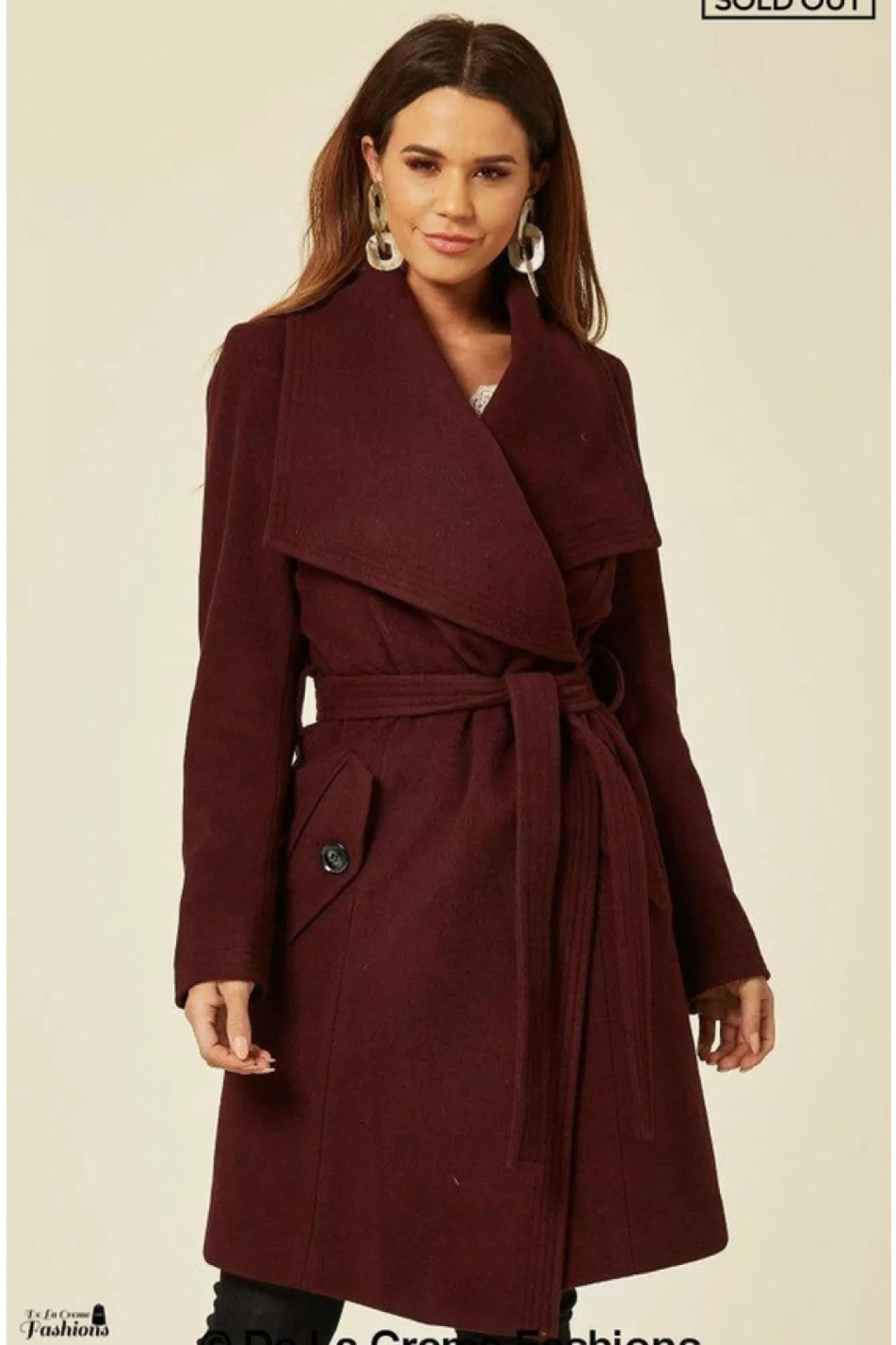 Outerwear^De La Creme Fashions Wool Blend Large Lapel Duster Coat