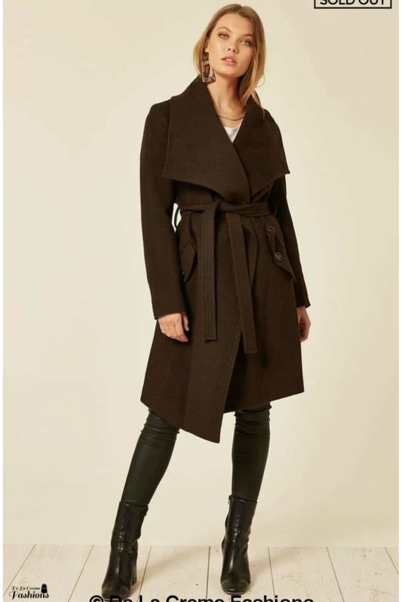 Outerwear^De La Creme Fashions Wool Blend Large Lapel Duster Coat
