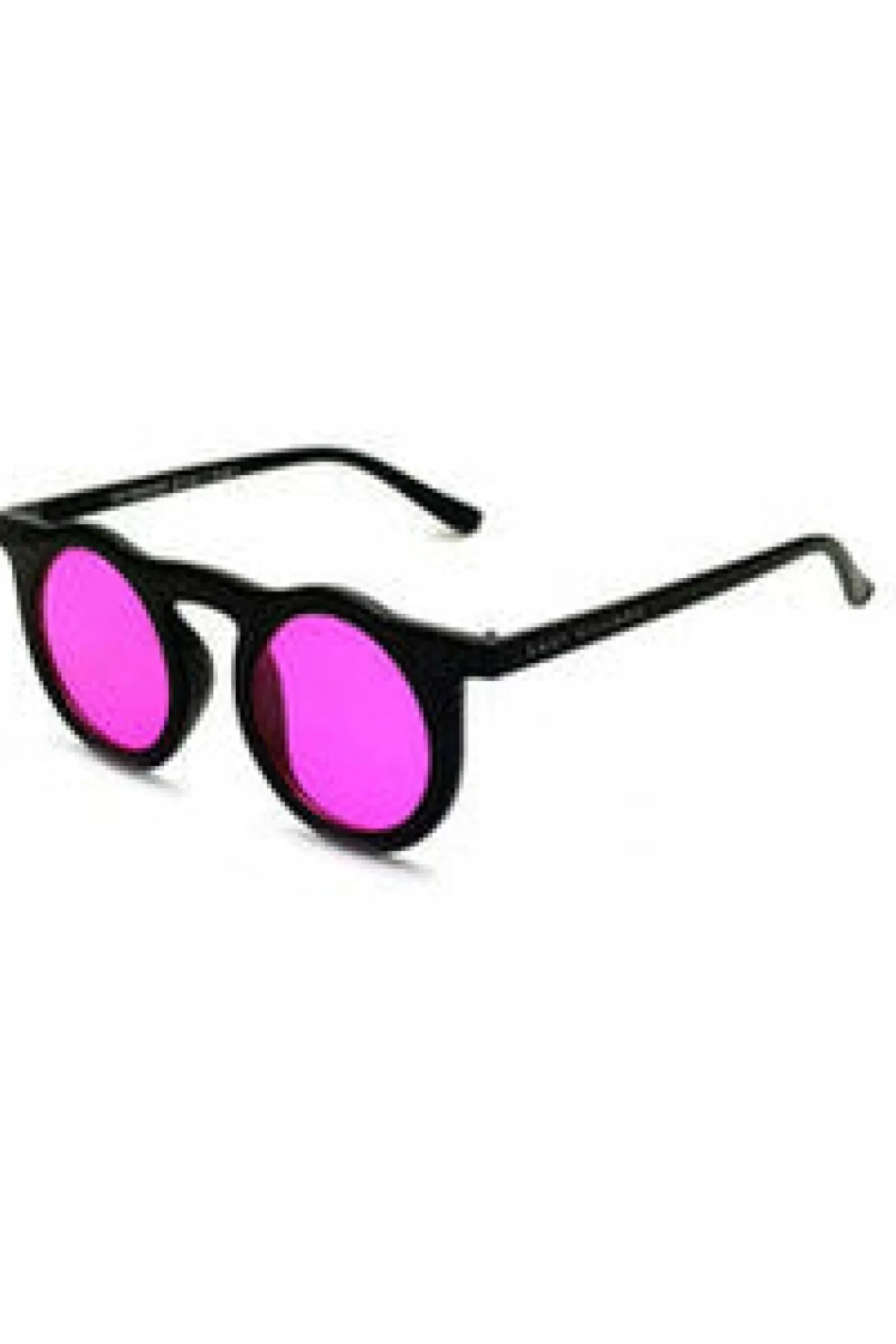 Sunglasses^East Village 'Haymaker' Round Sunglass With Pink Lens Black