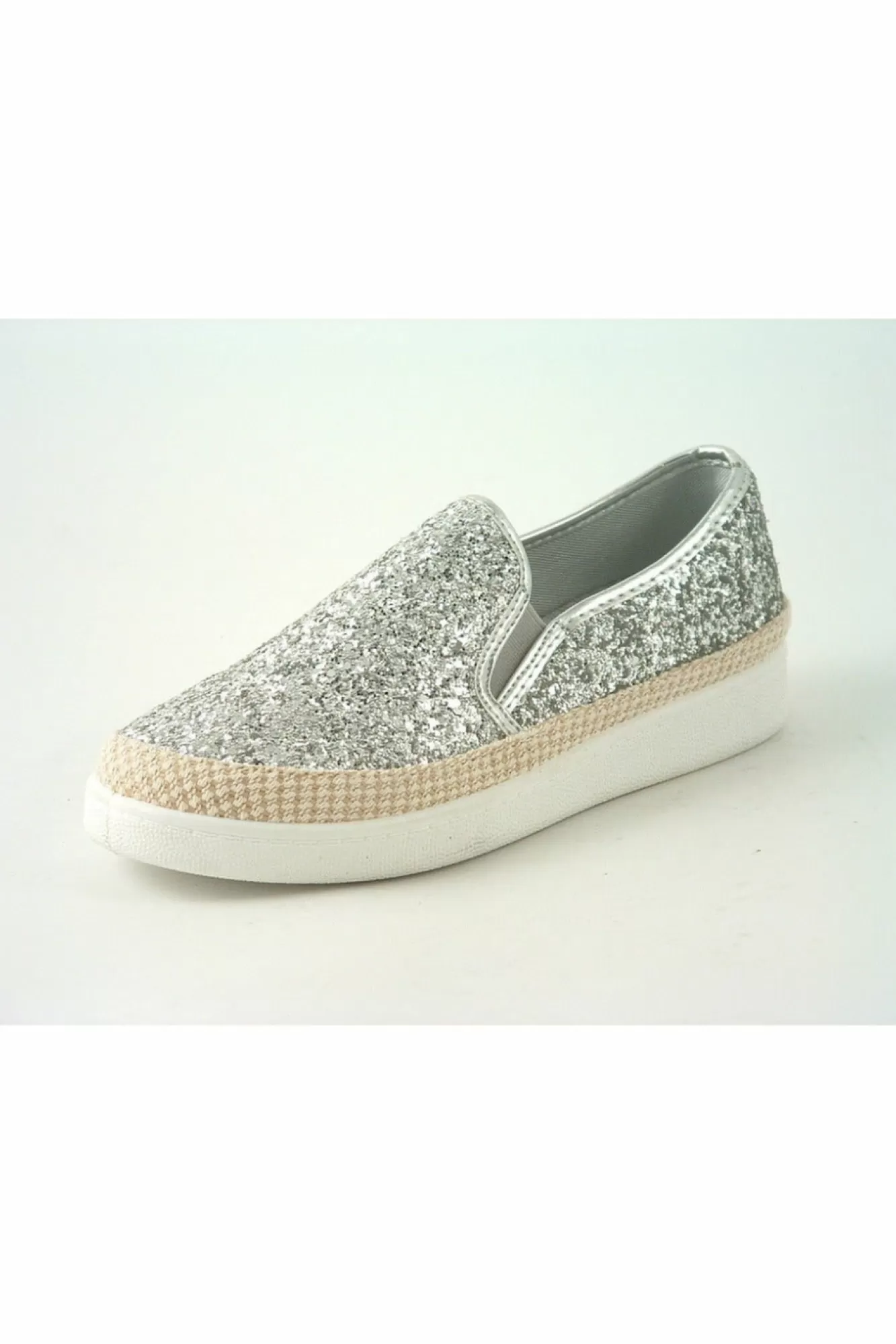 Flats^Glitz Shoes Divine Narla Glitter Espadrille Casual Pumps