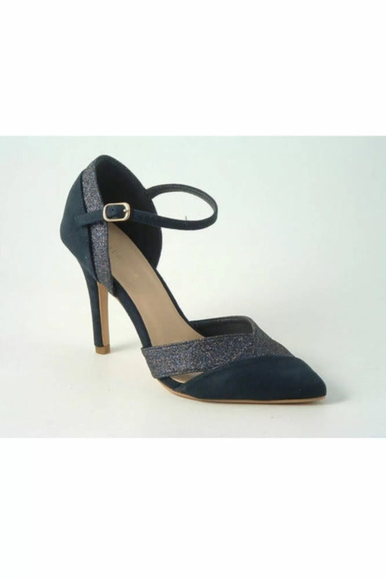 High Heels^Glitz Shoes Roxie Suede N Glitter Dorsey Court Shoe