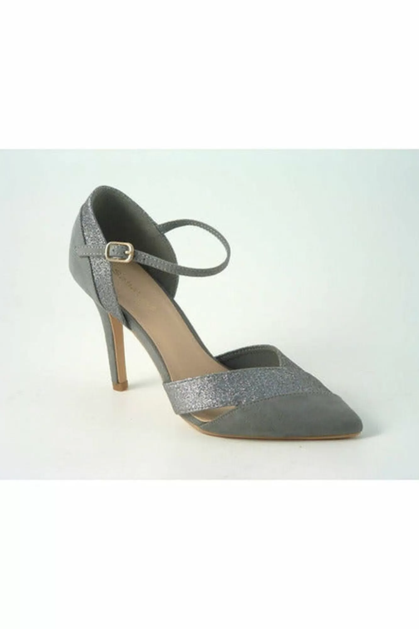 High Heels^Glitz Shoes Roxie Suede N Glitter Dorsey Court Shoe
