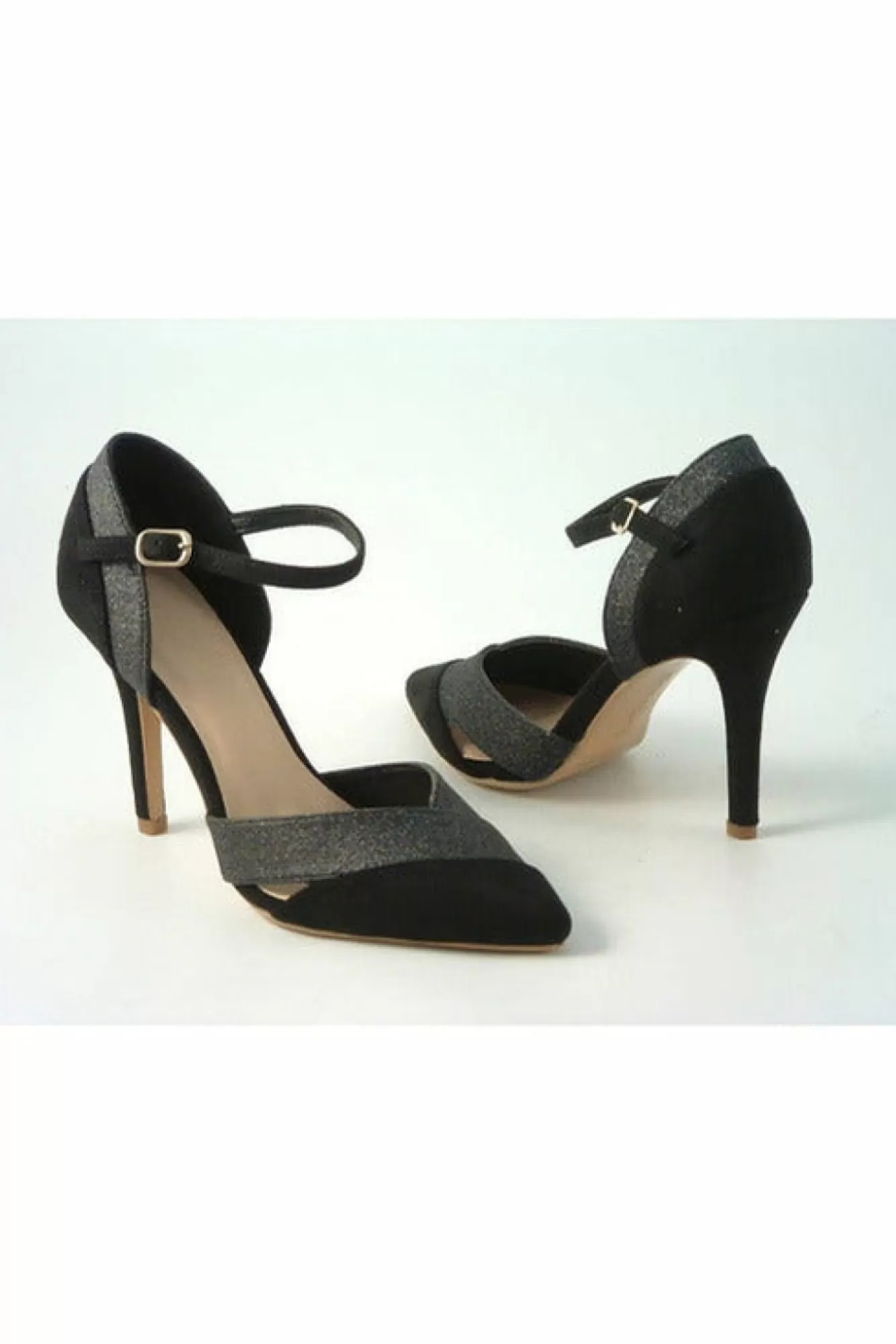 High Heels^Glitz Shoes Roxie Suede N Glitter Dorsey Court Shoe