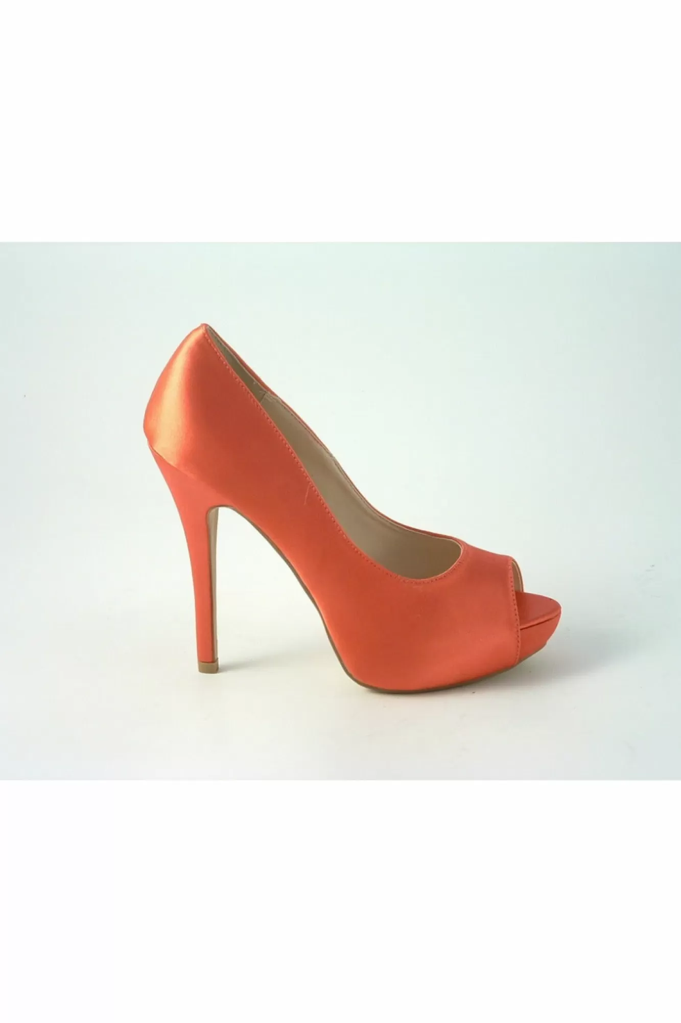 High Heels^Glitz Shoes Sabatine Satin Platform Heels With Peep Toe Rasp