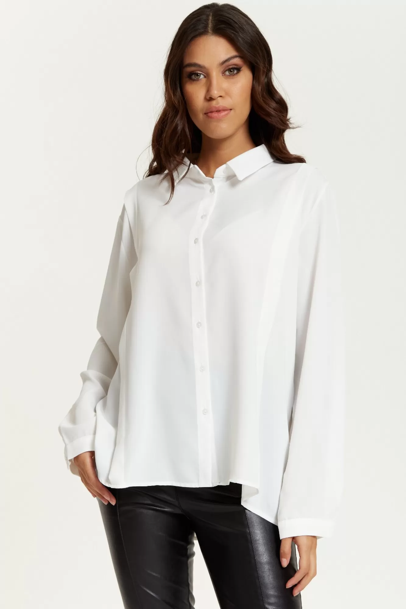 Long Sleeve Tops^Hoxton Gal Relaxed Fit Long Sleeves Shirt Top With Button White