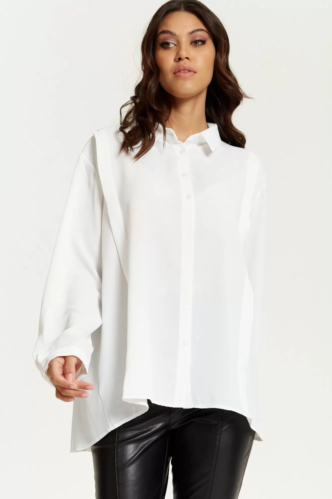 Long Sleeve Tops^Hoxton Gal Relaxed Fit Long Sleeves Shirt Top With Button White
