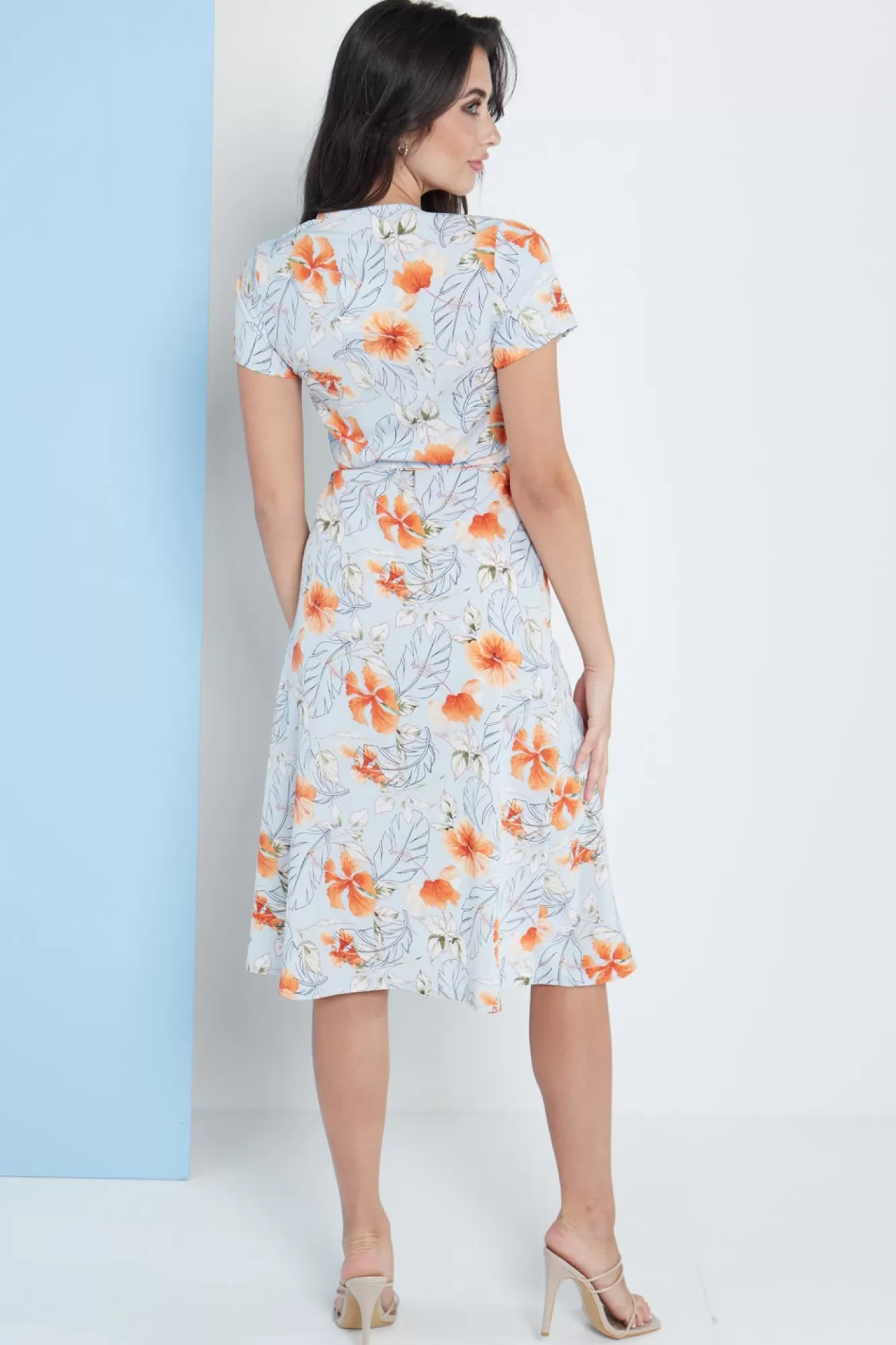 Midi Dresses^Lilura London Midi Wrap Dress In Floral Print Blue