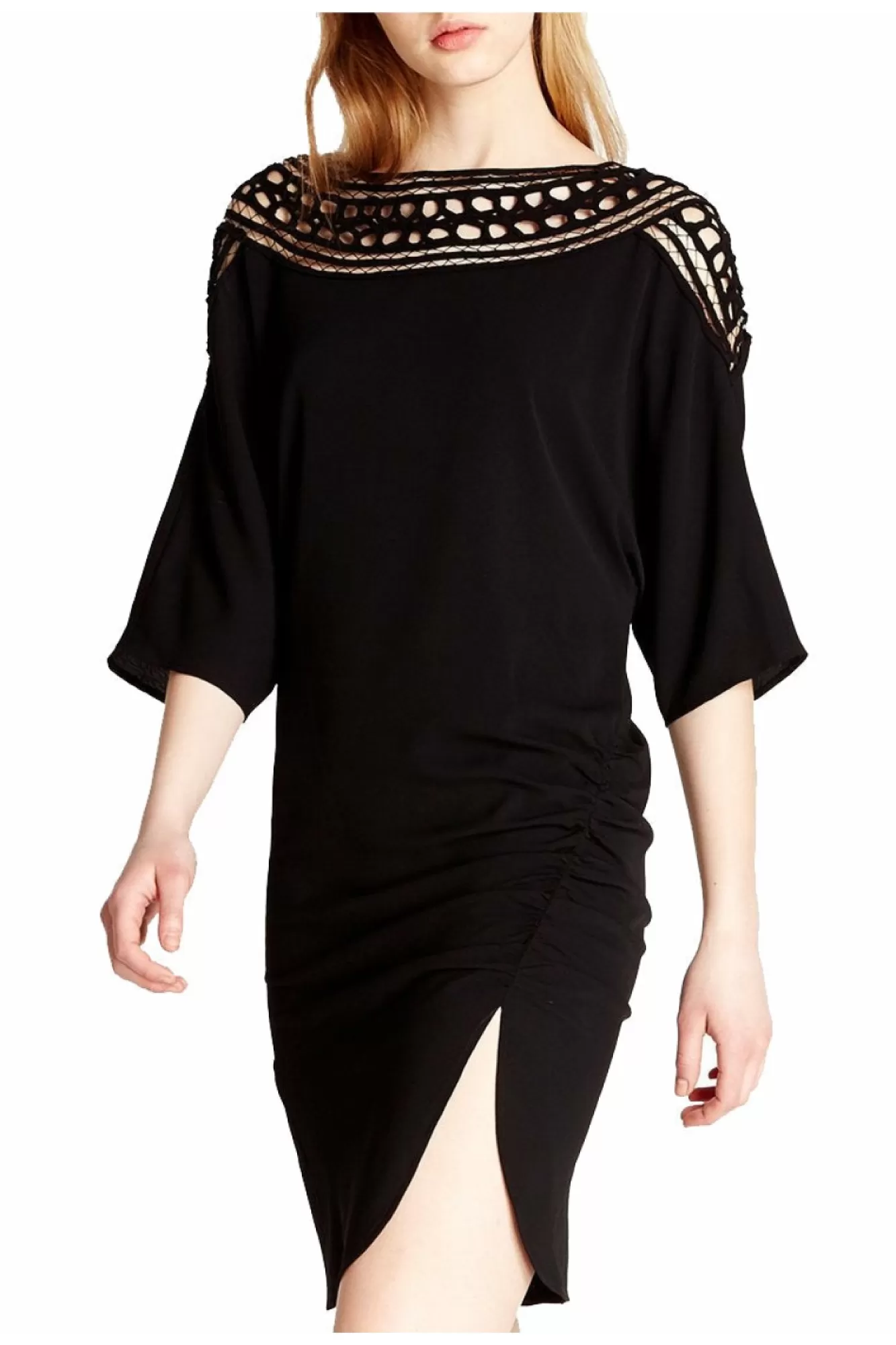 Mini Dresses^Liquorish Divine Grace Mini Dress With Crochet Insert Black
