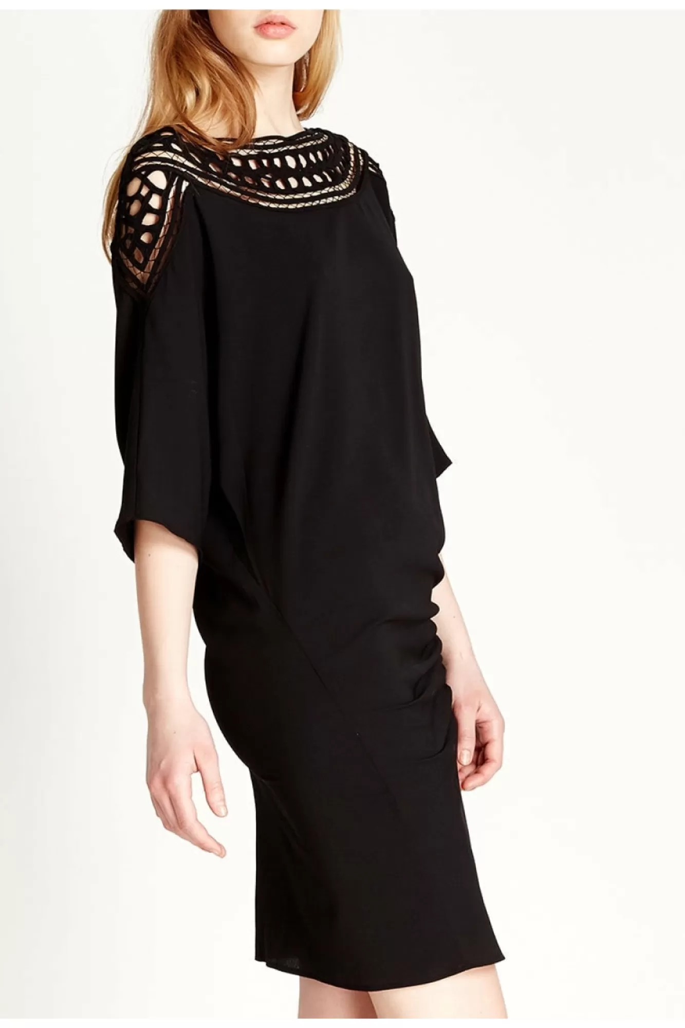 Mini Dresses^Liquorish Divine Grace Mini Dress With Crochet Insert Black