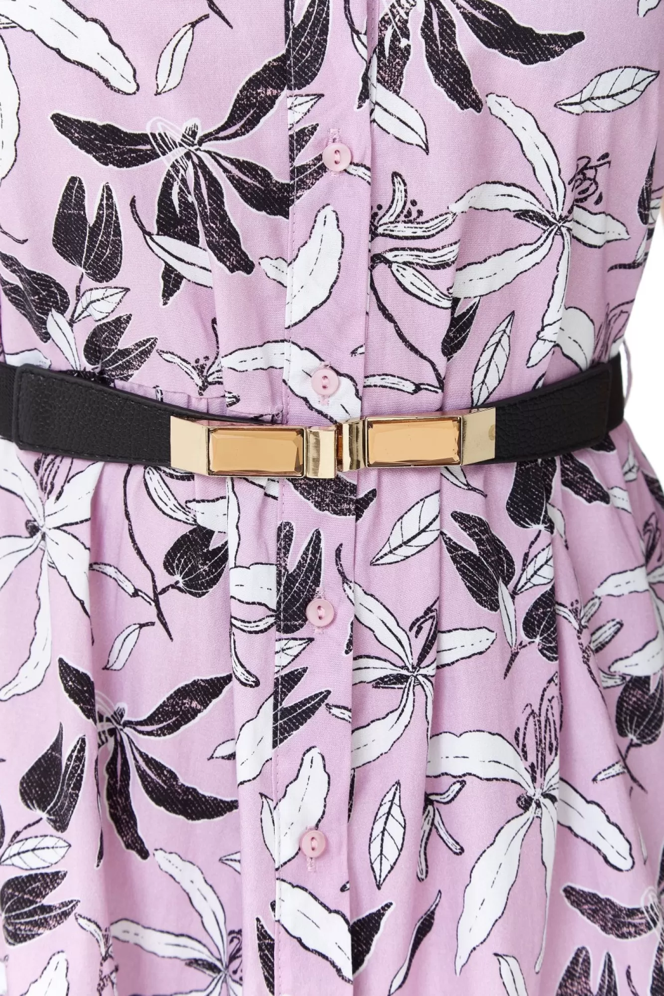 Midi Dresses^Liquorish Floral Print Button Up Midi Dress In Lilac