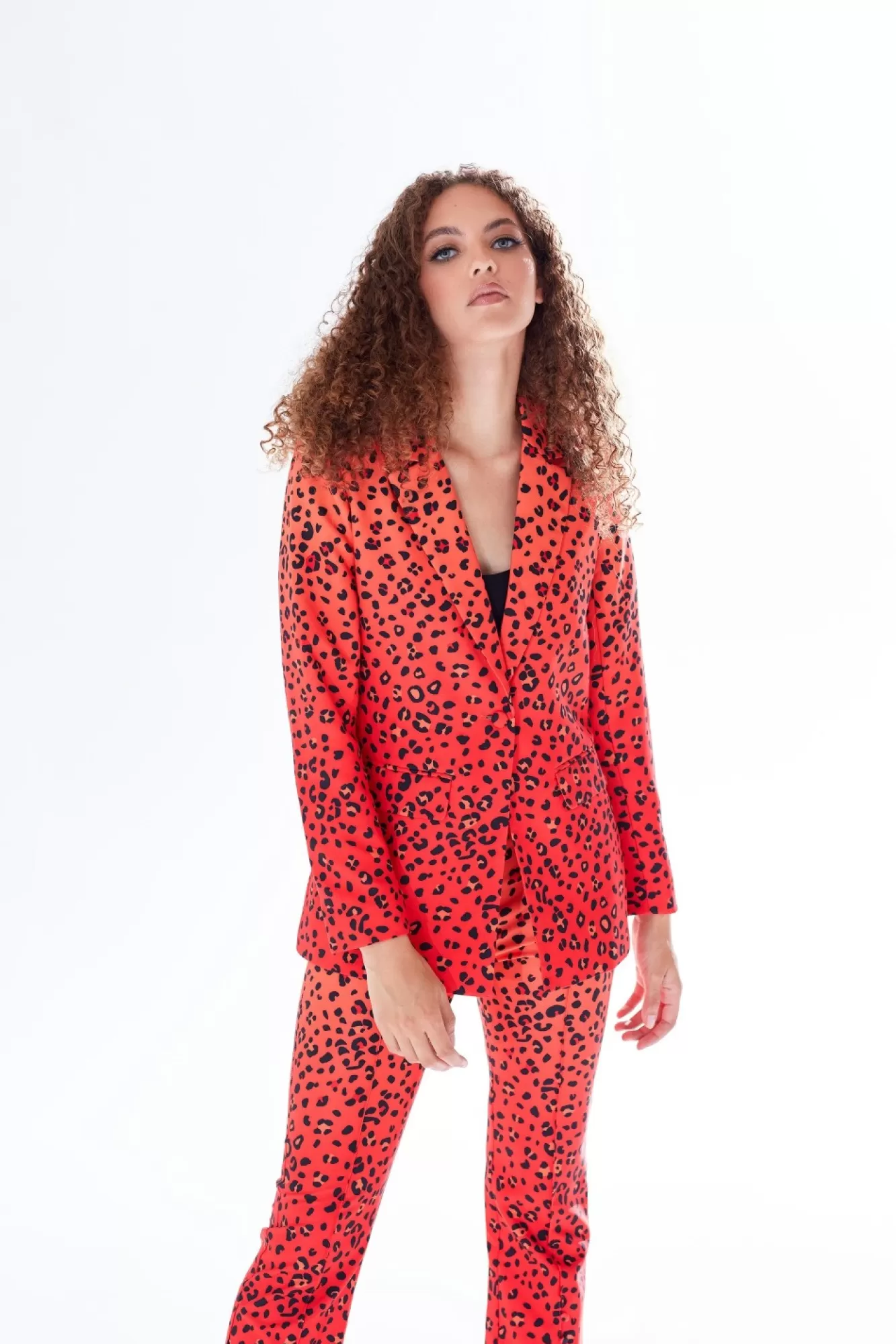 Outerwear^Liquorish Leopard Print Ombre Suit Blazer In Orange Multiorange